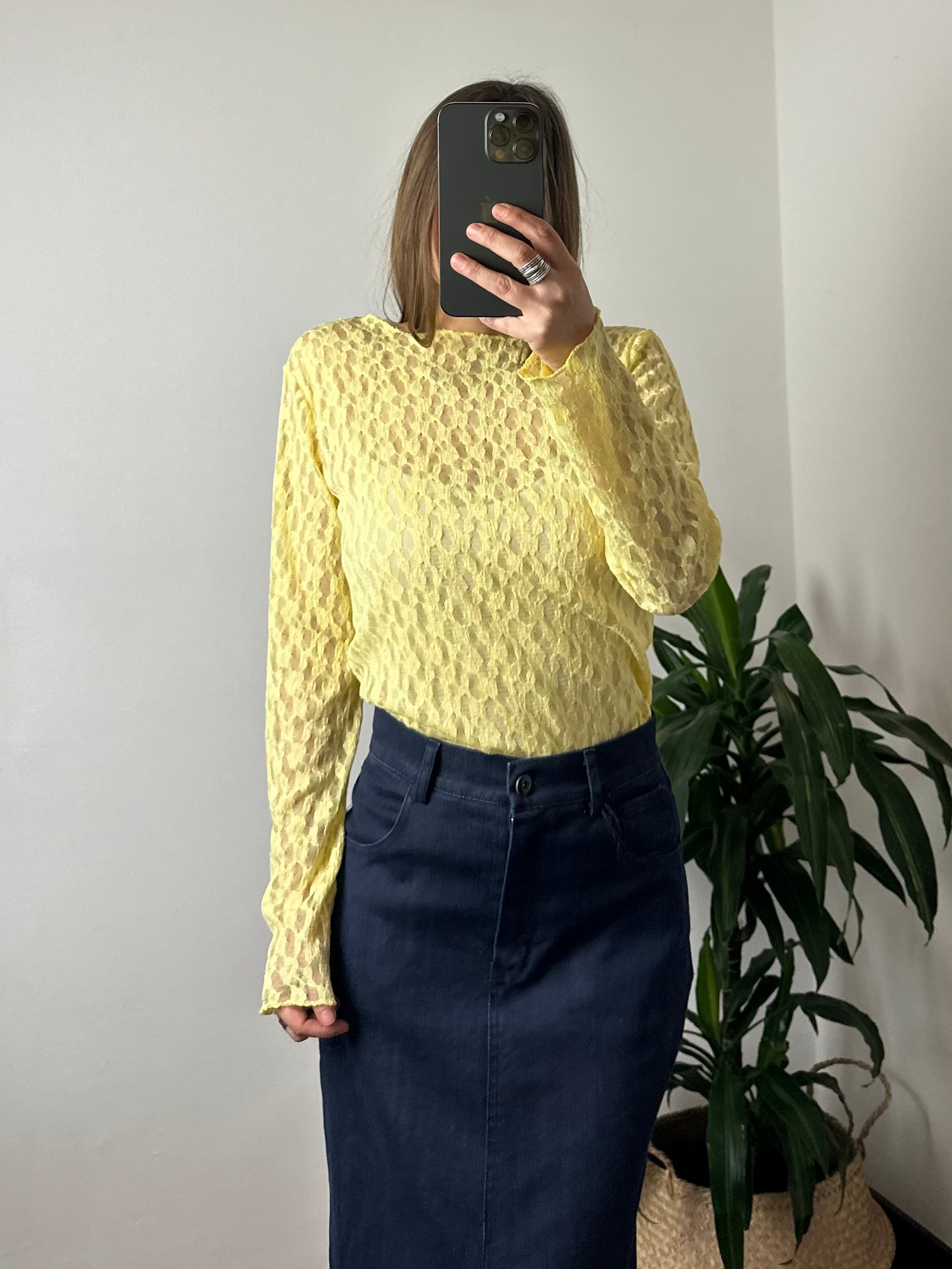 MAGLIA ELASTICIZZATA PIZZO GIALLO