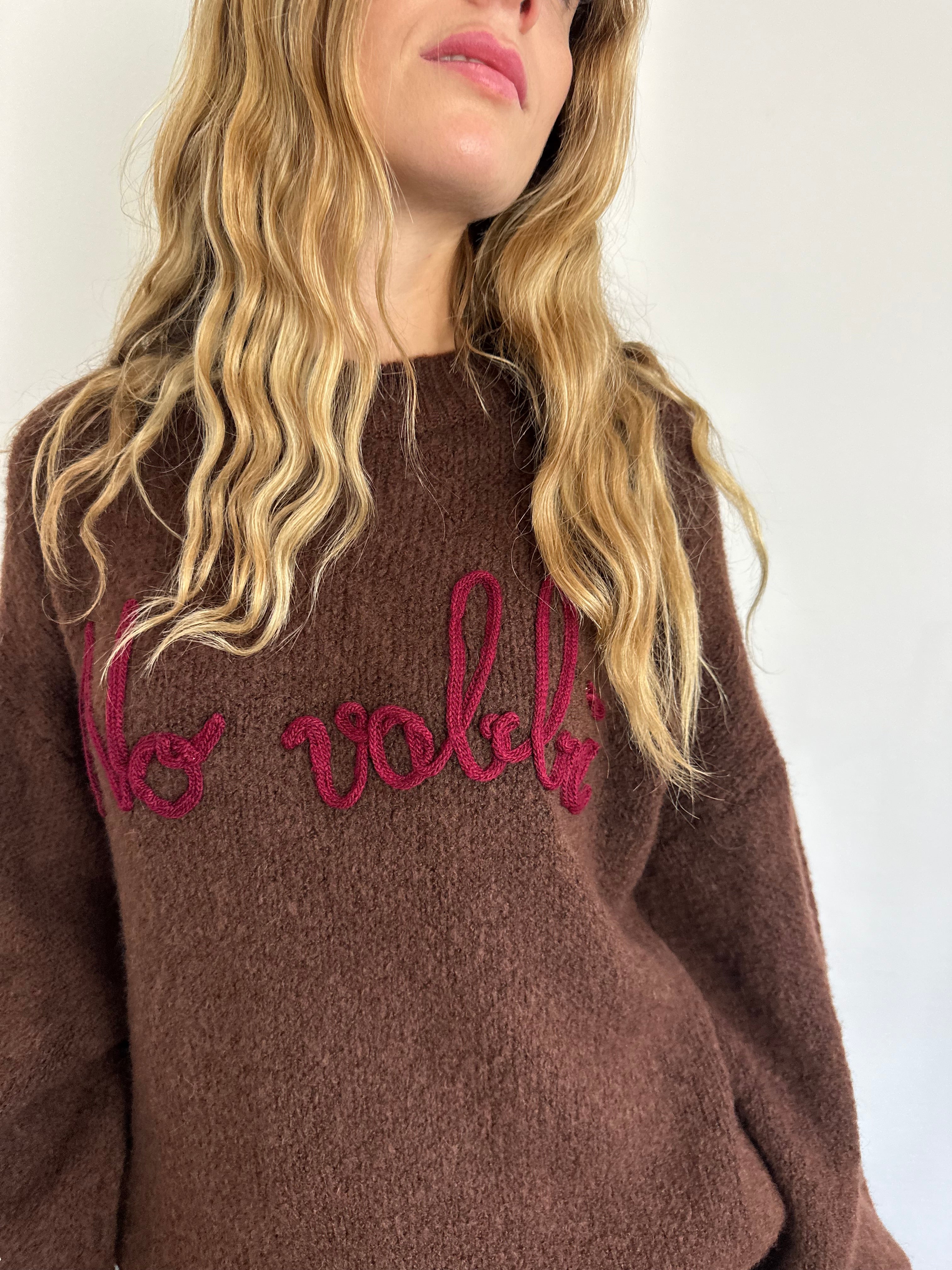 MAGLIONE “ No vabbè “ MARRONE