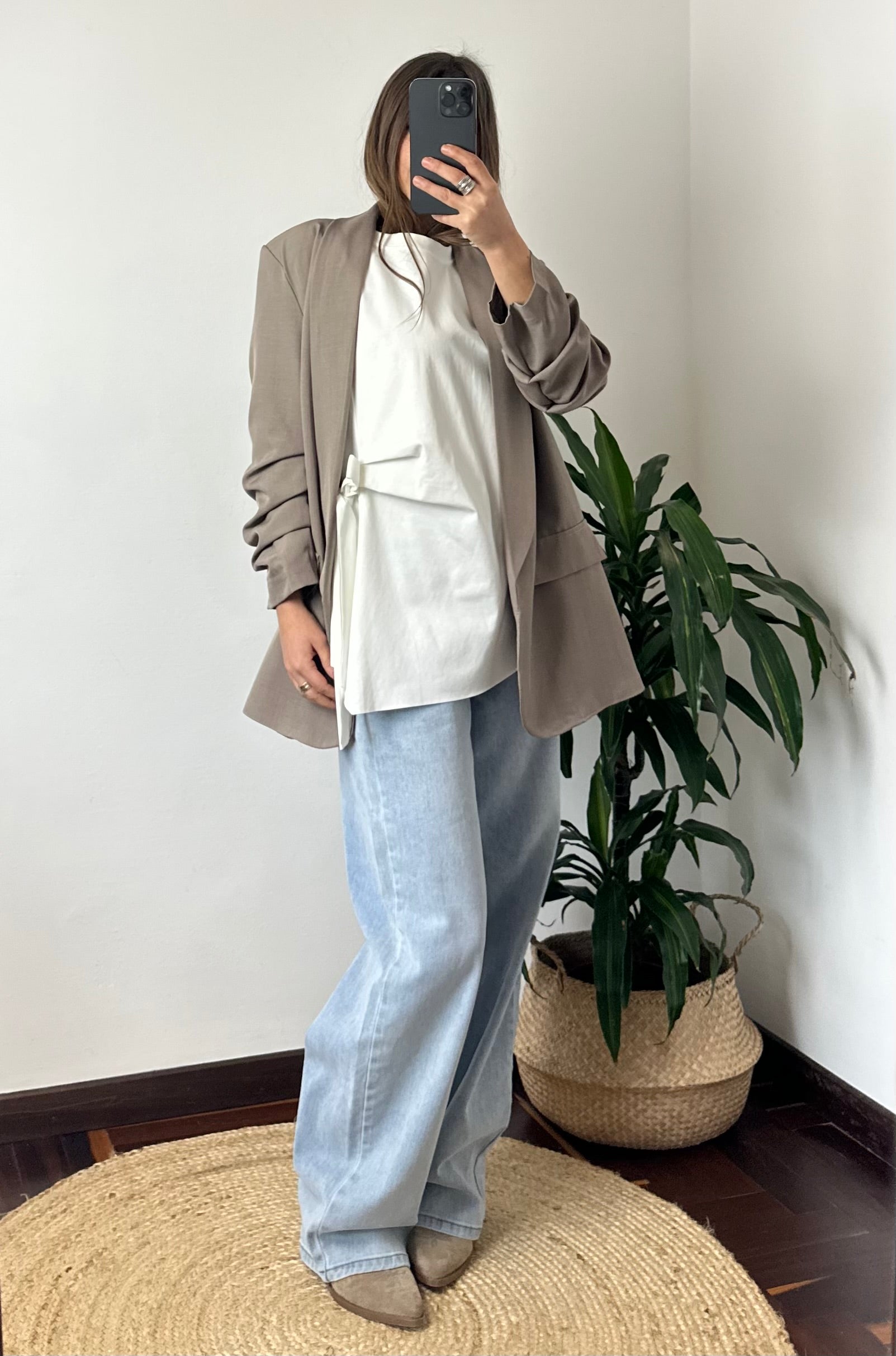 BLAZER MANICA ARRICCIATA TORTORA