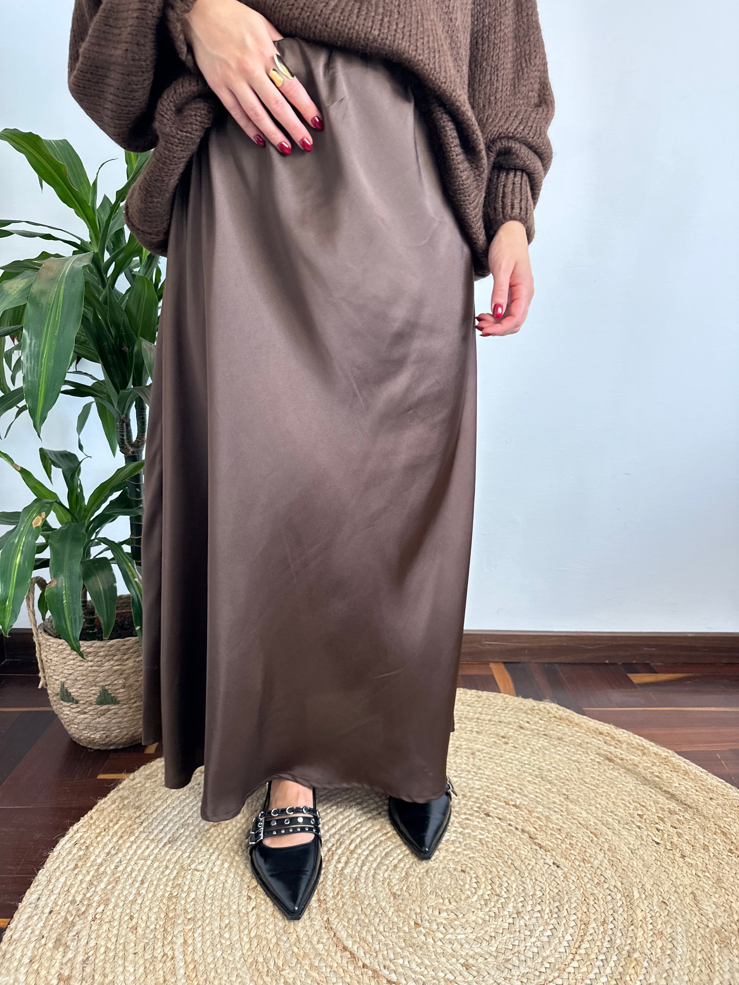 GONNA SATIN CIOCCOLATO