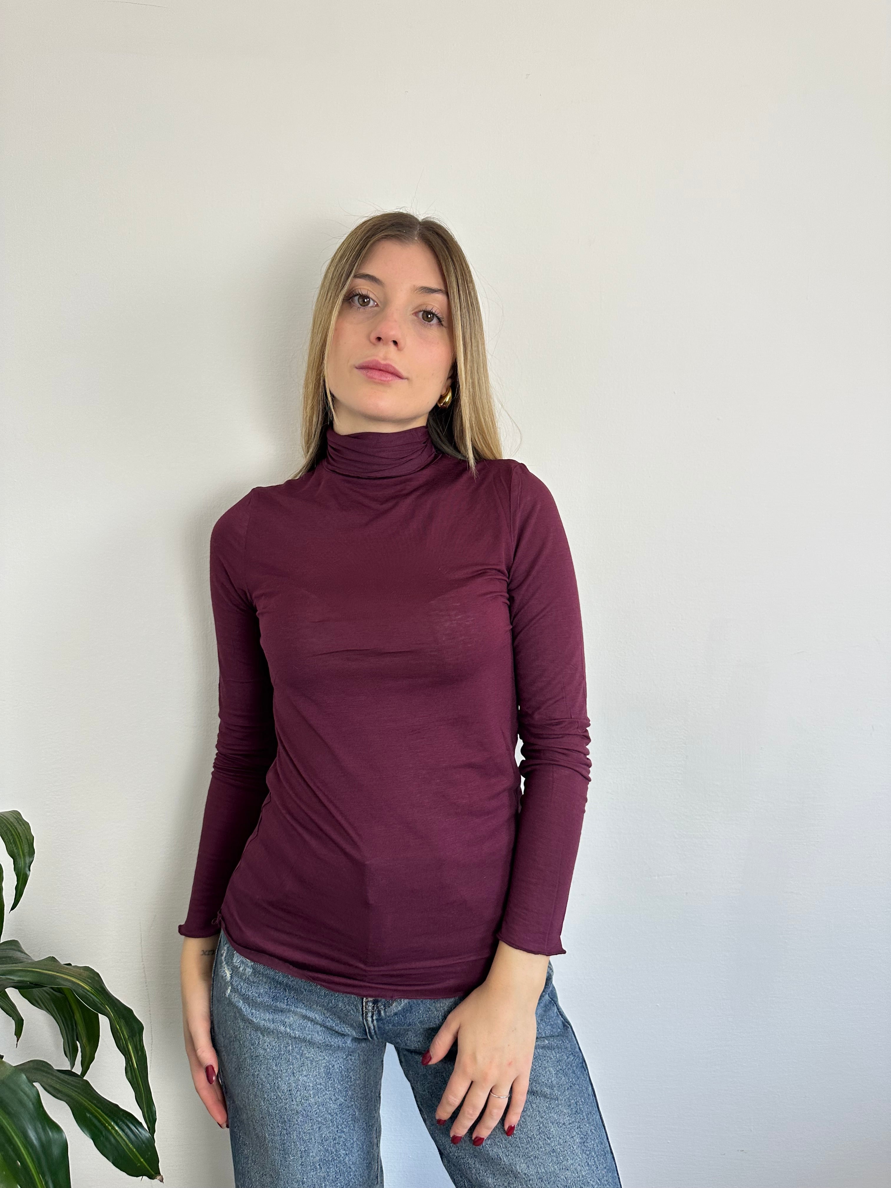 MAGLIA CASHMERE DOLCEVITA BORGOGNA