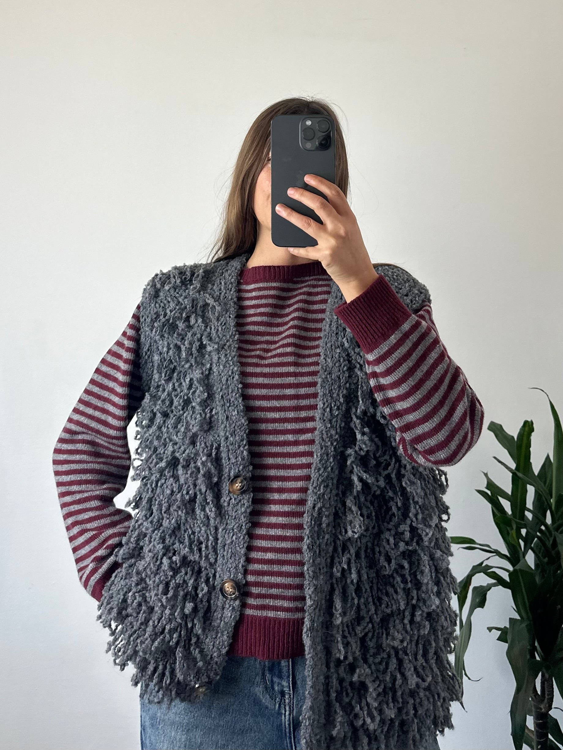 GILET misto LANA-ALPACA GRIGIO
