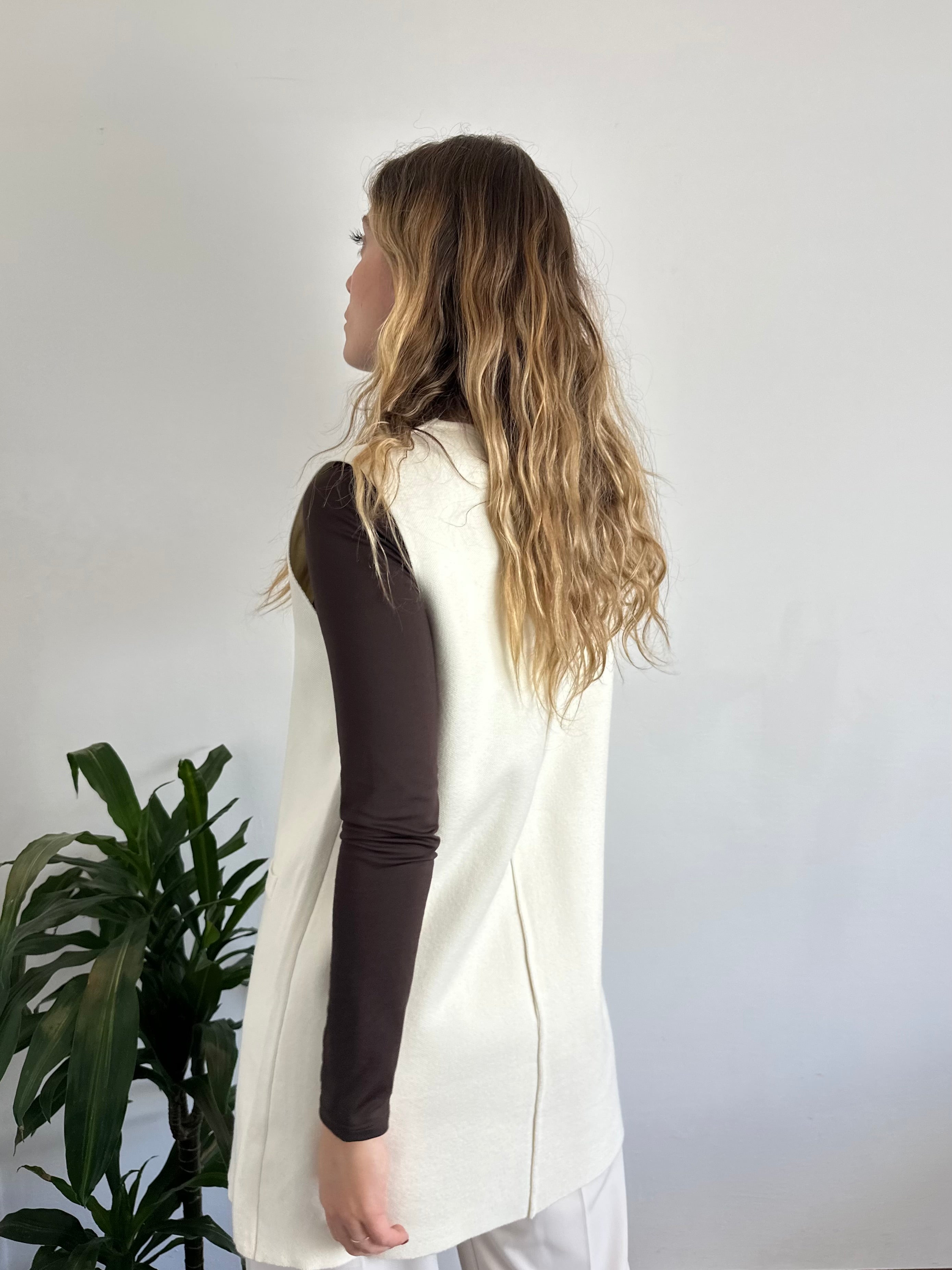 GILET in MAGLIA PANNA