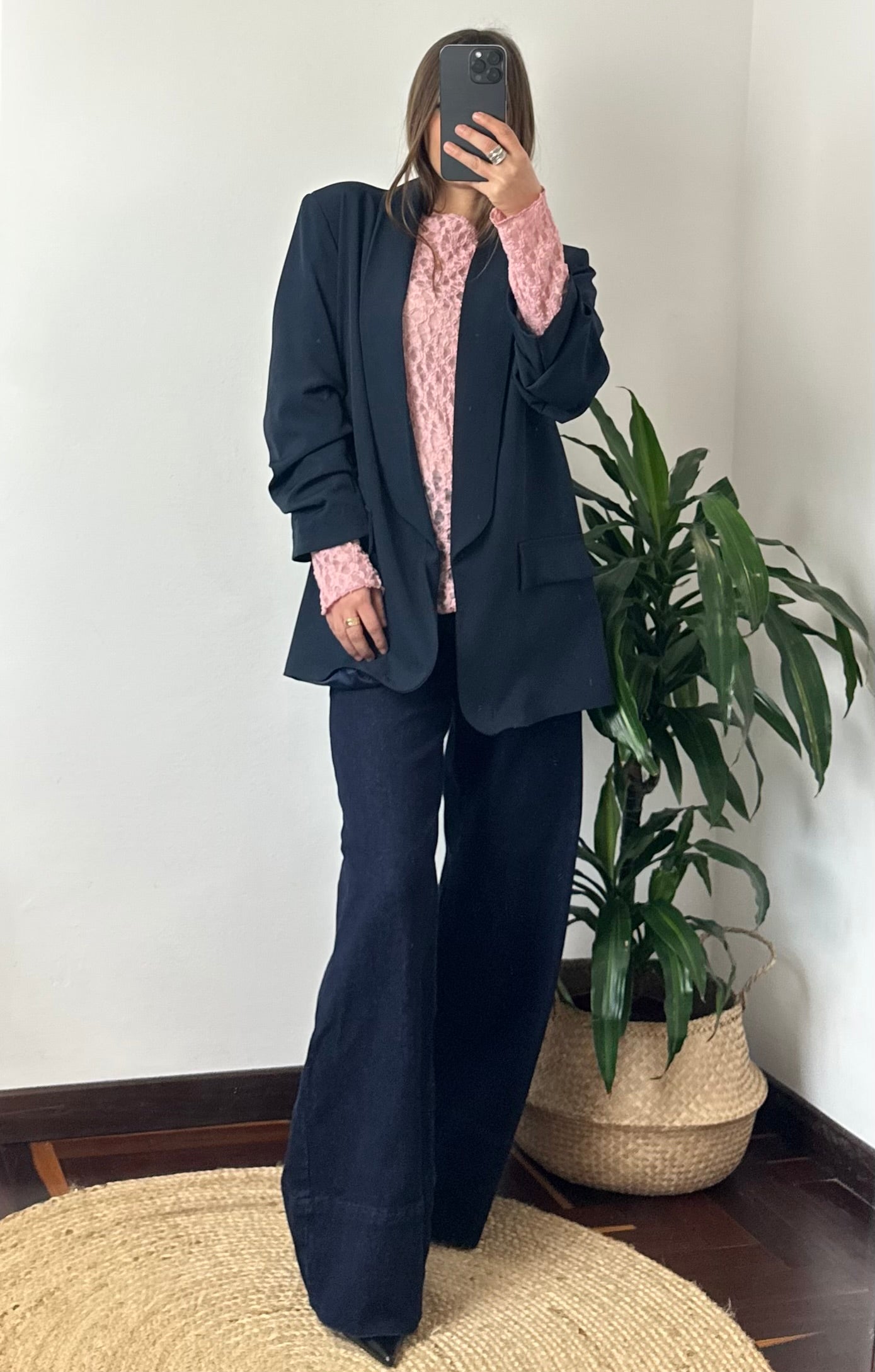 BLAZER MANICA ARRICCIATA BLU NOTTE