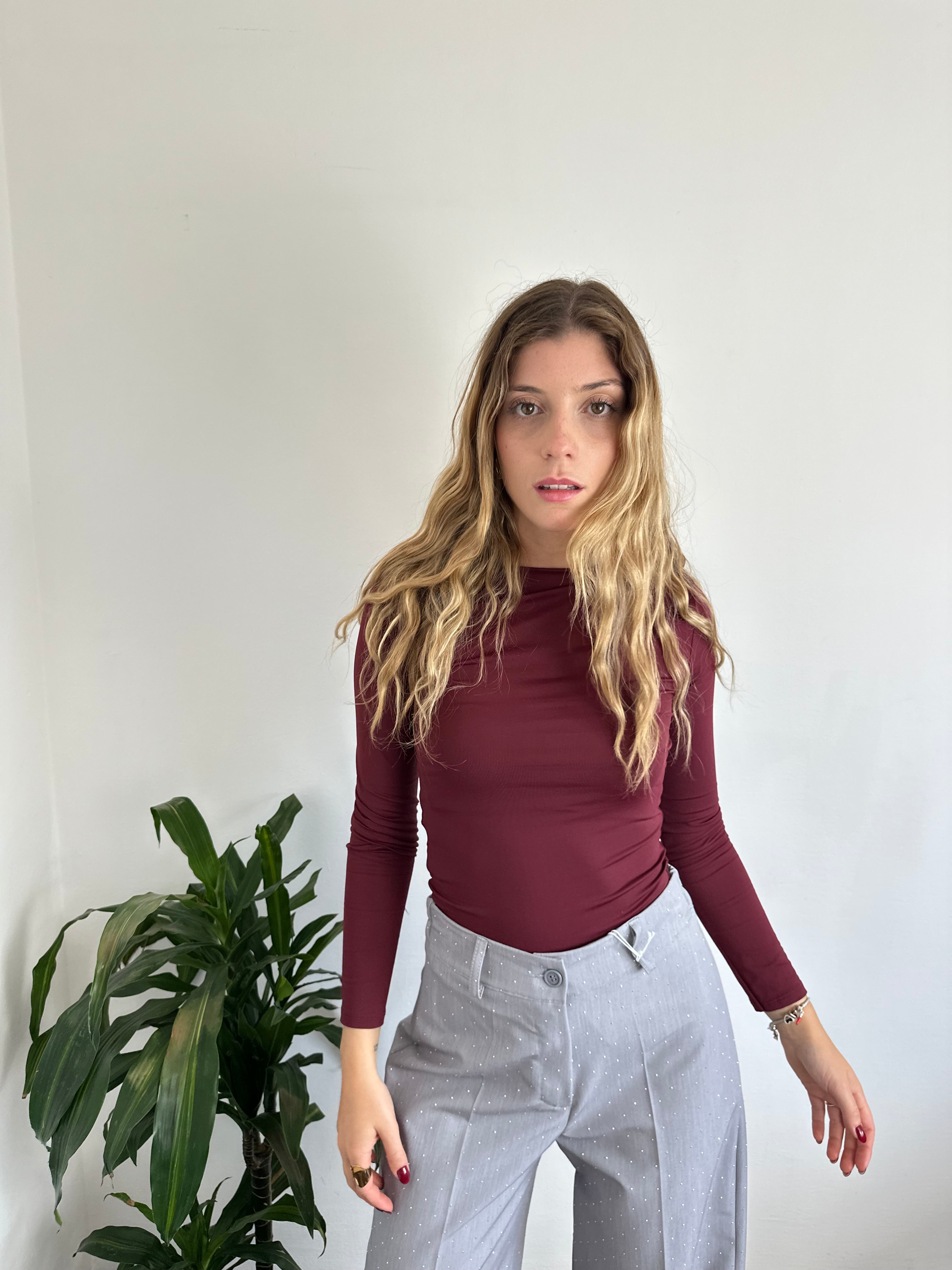 MAGLIA BASIC BORDEAUX