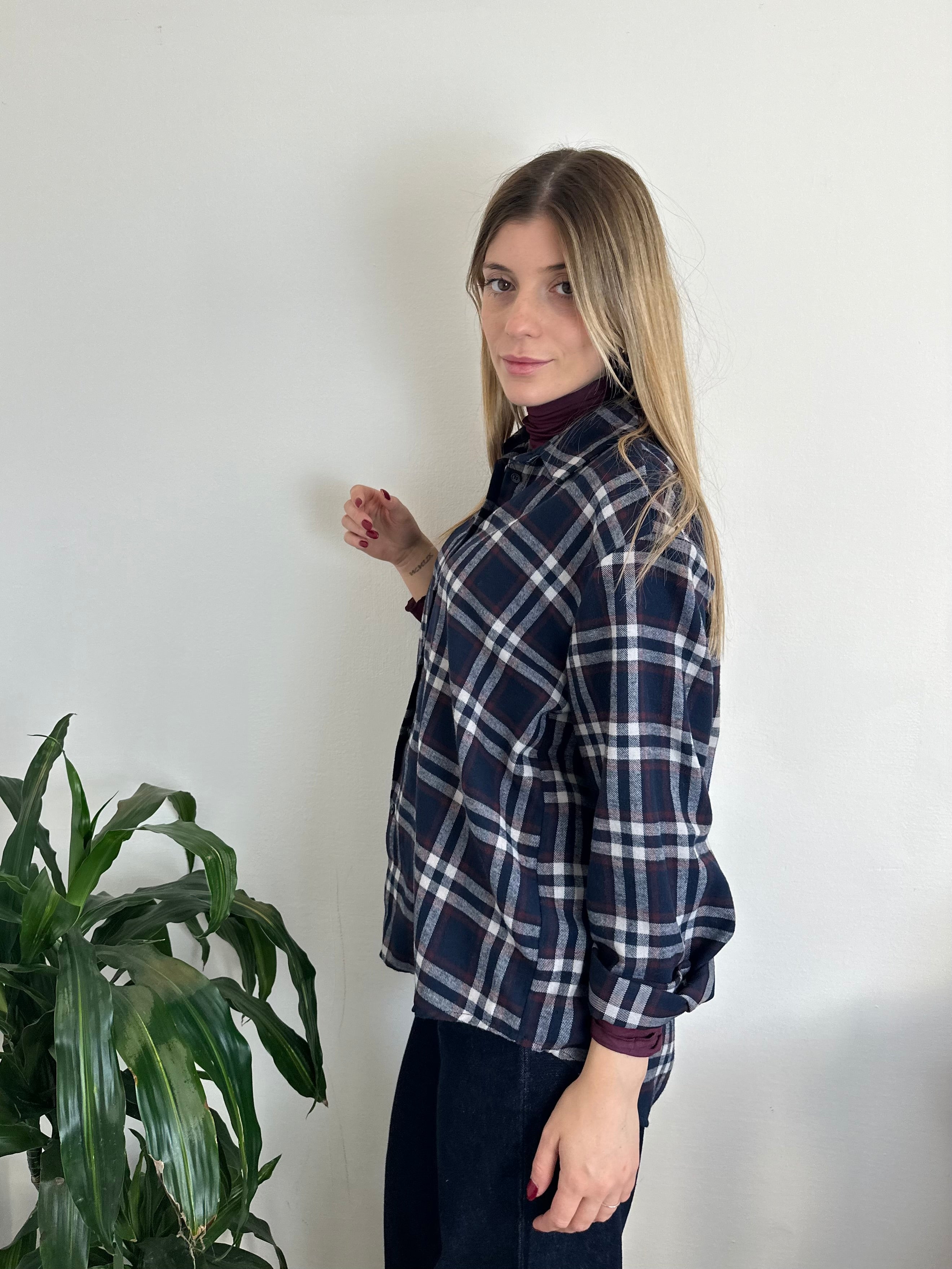 CAMICIA FLANELLA QUADRI BLU