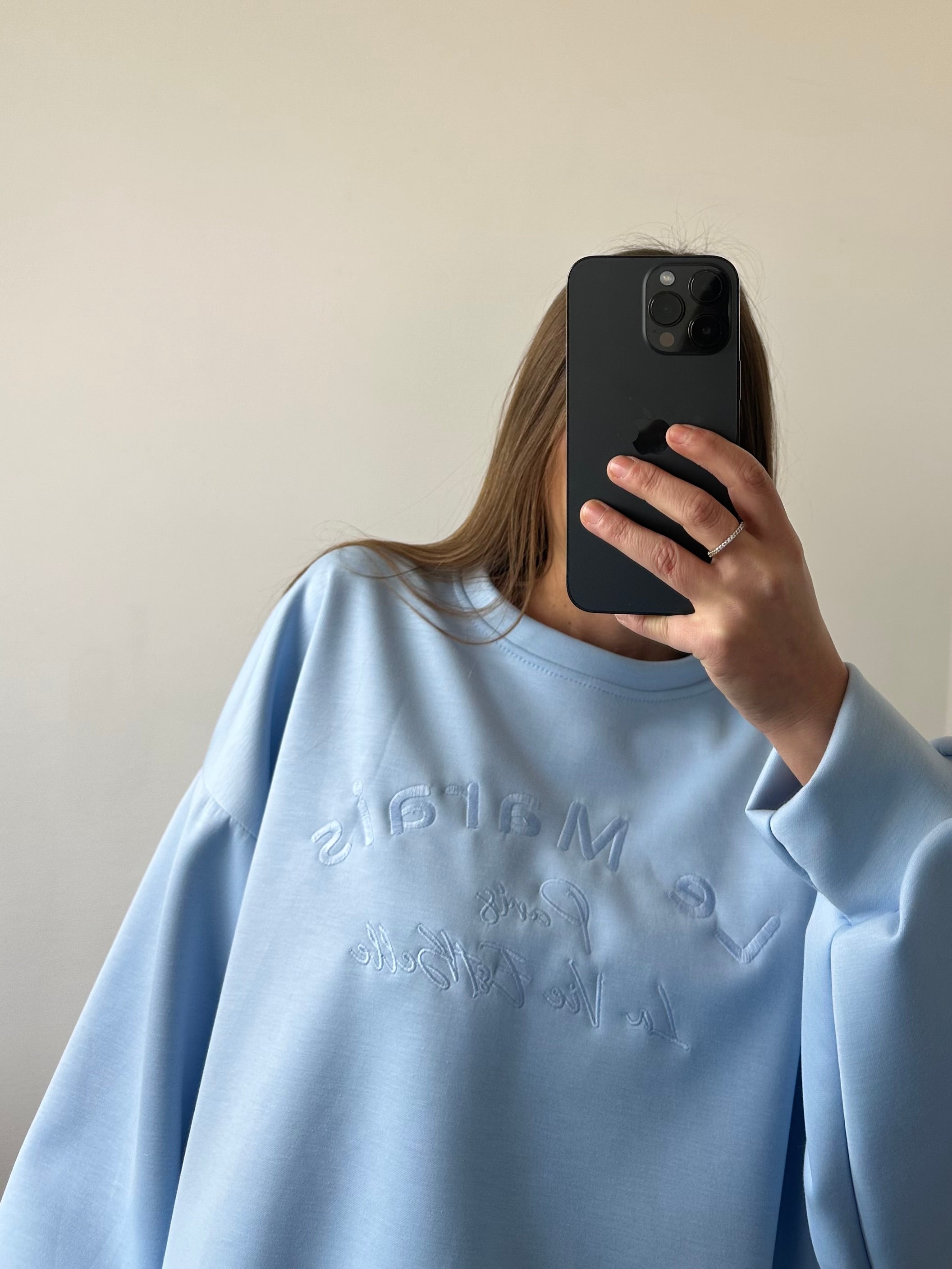 FELPA PUNTO MILANO con scritta AZZURRA