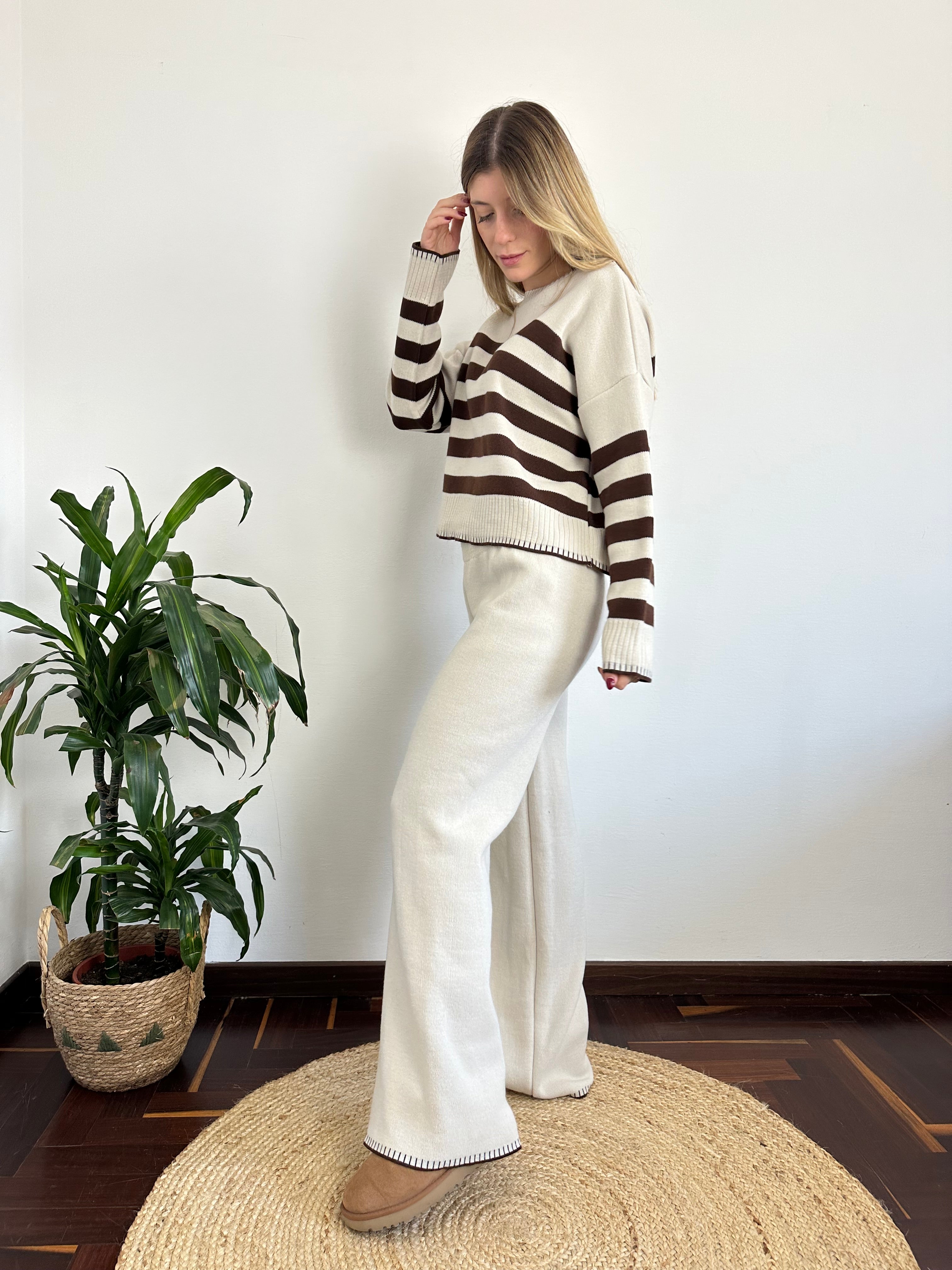 COORDINATO RIGHE misto LANA