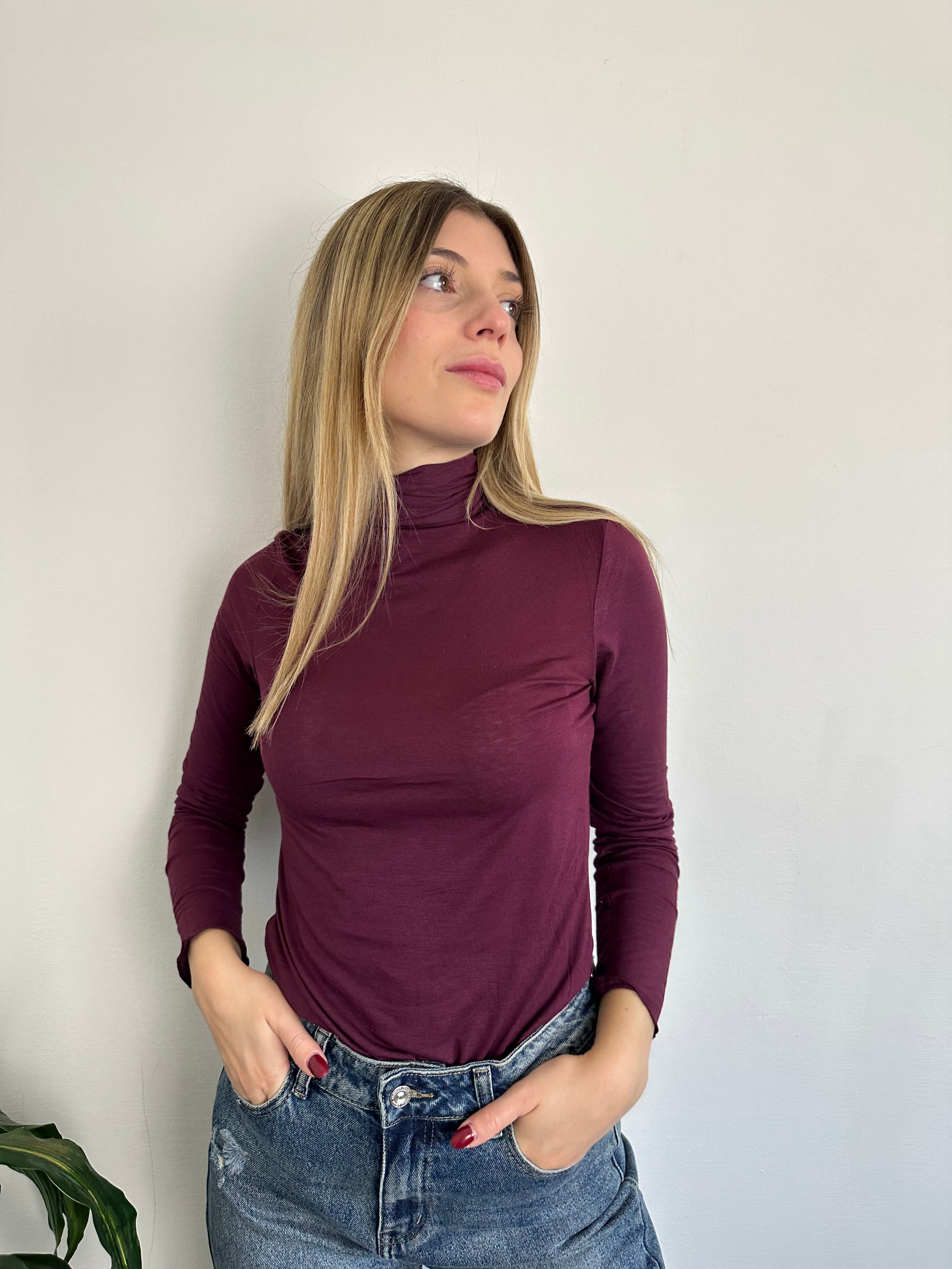 MAGLIA CASHMERE DOLCEVITA BORGOGNA