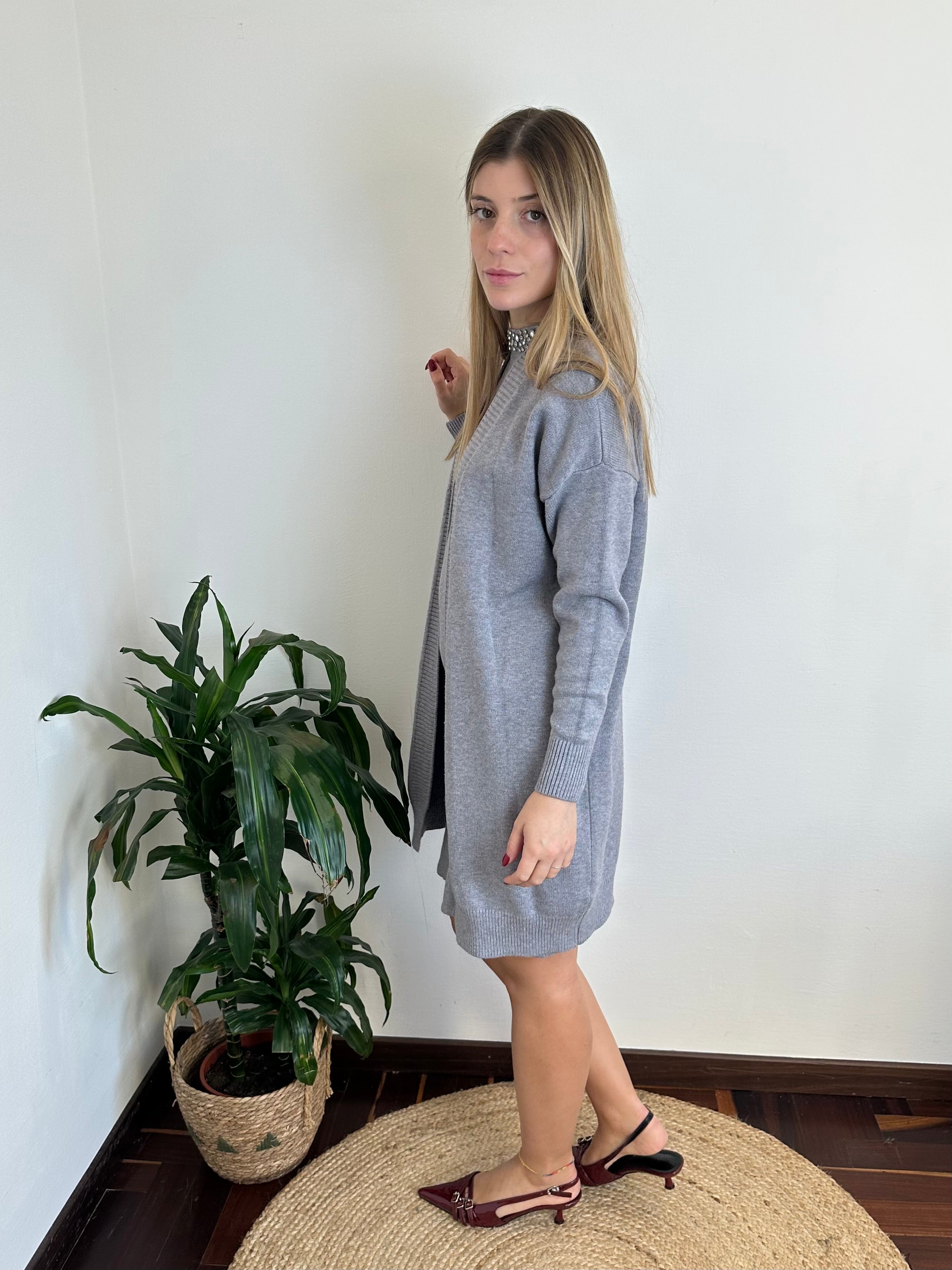 CARDIGAN in VISCOSA GRIGIO