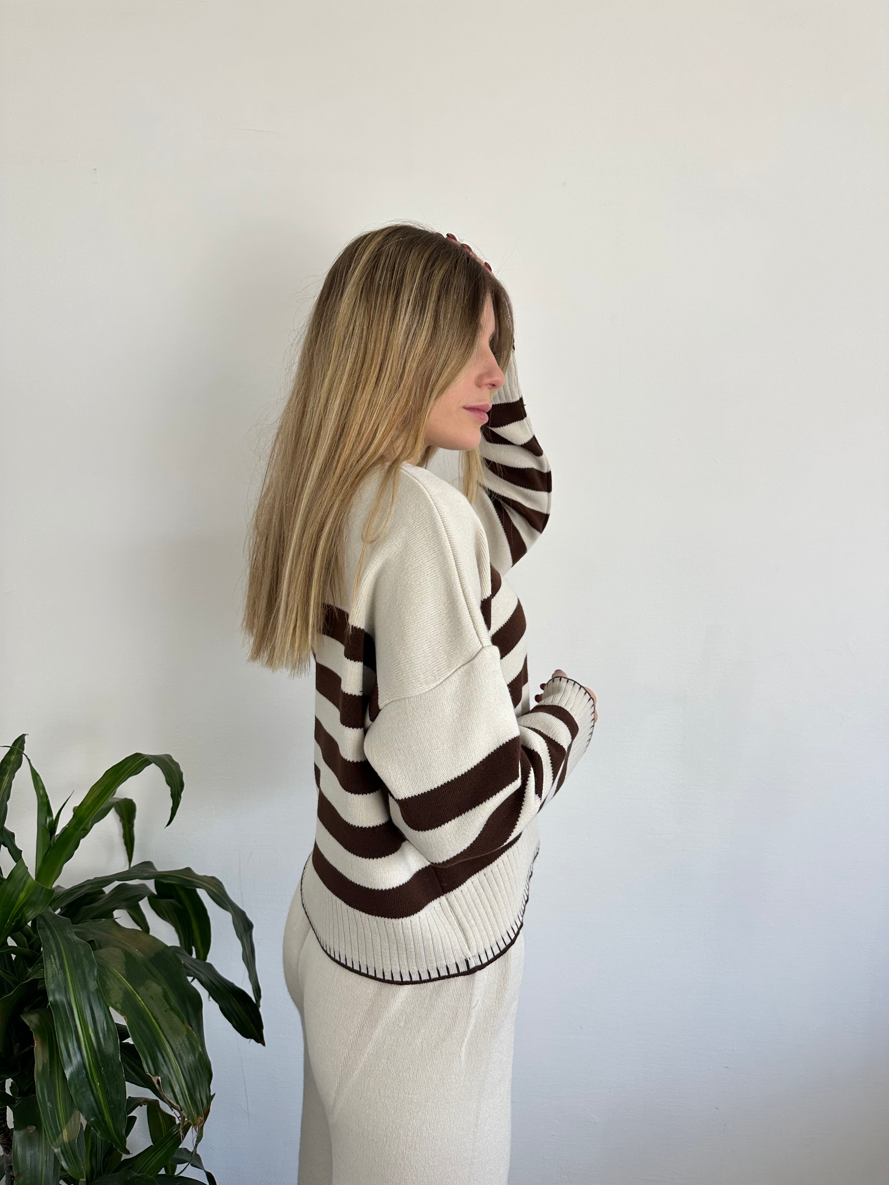 COORDINATO RIGHE misto LANA