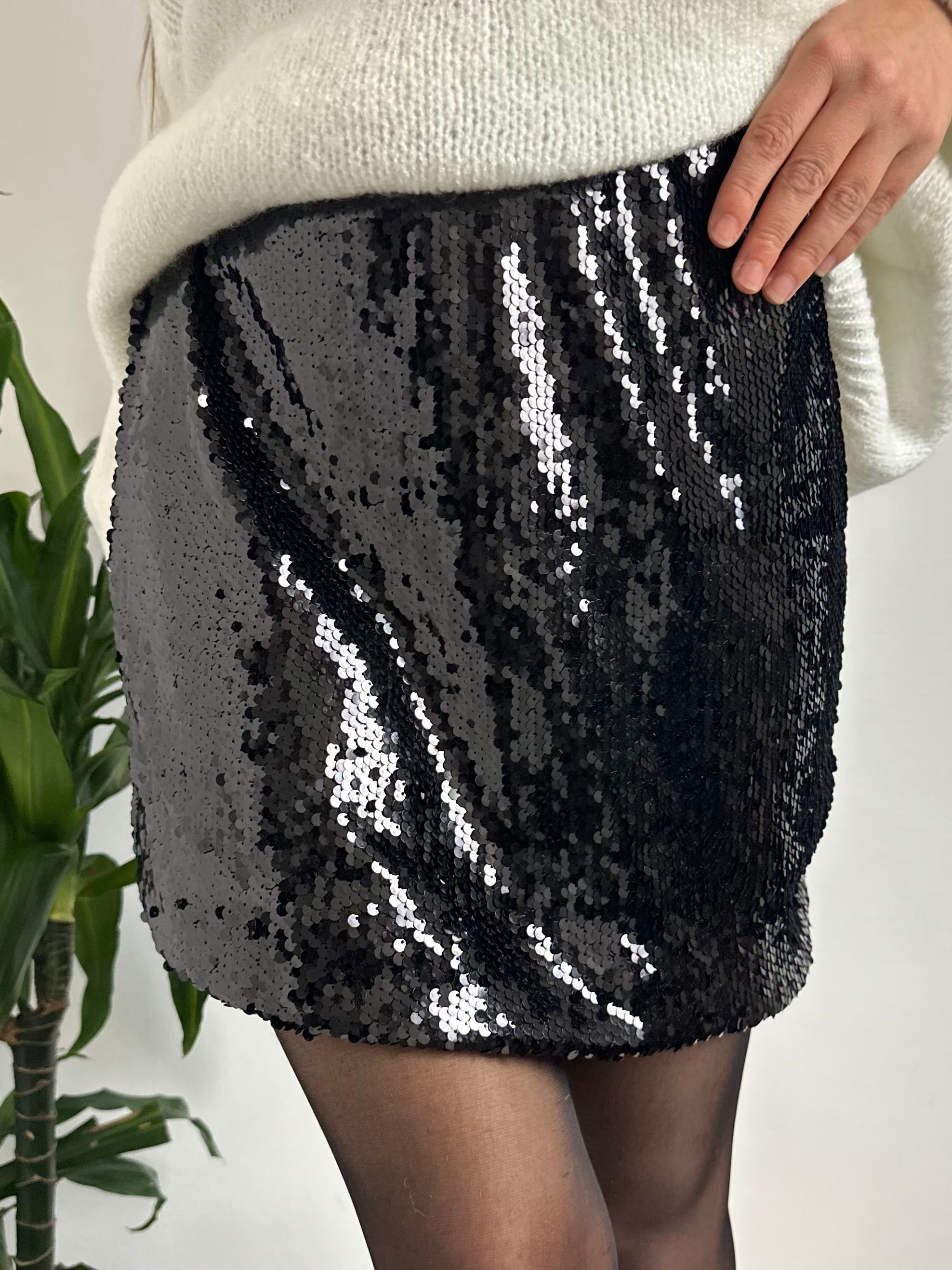 MINIGONNA PAILLETTES NERO
