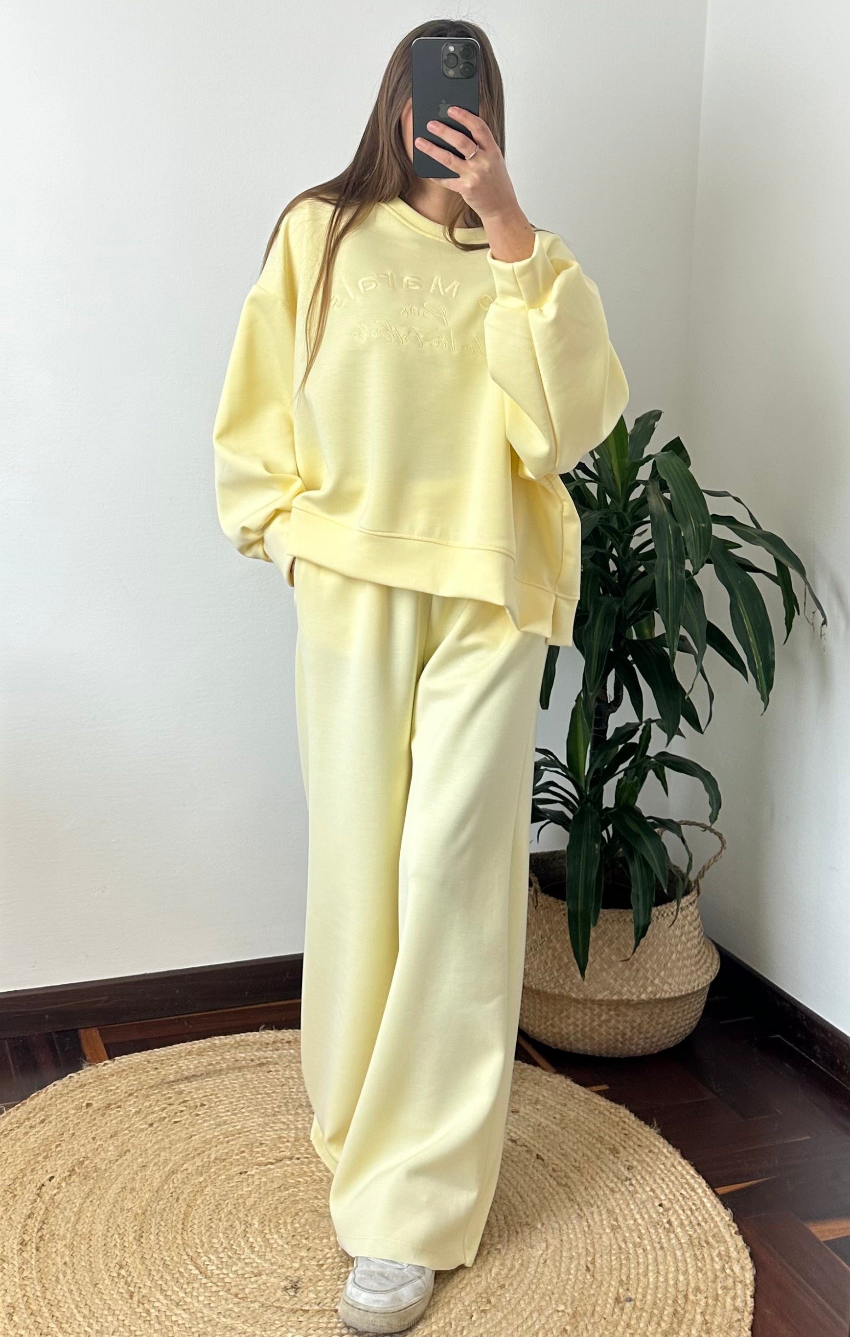 FELPA PUNTO MILANO con scritta GIALLA