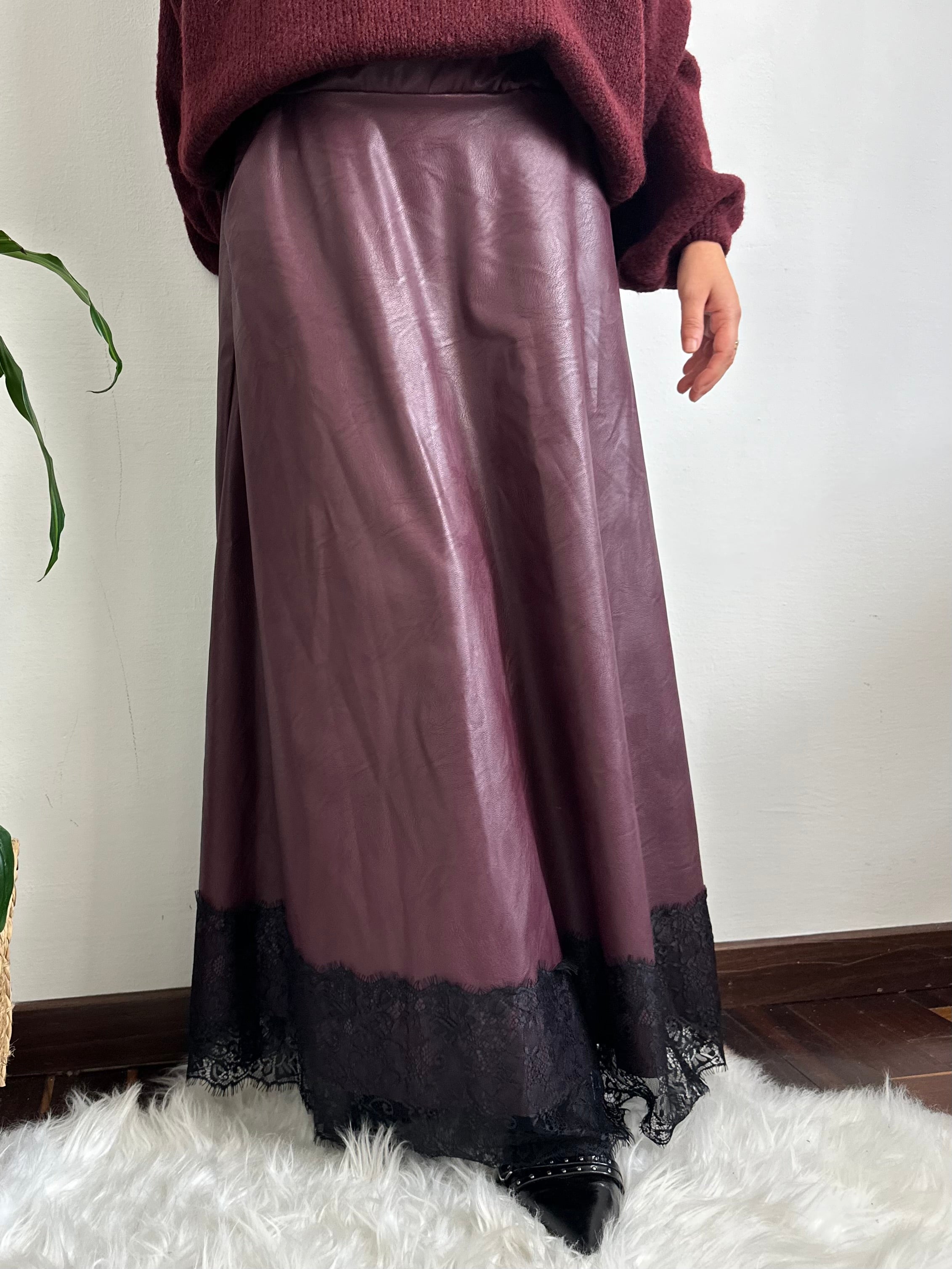 GONNA ECOPELLE BORGOGNA