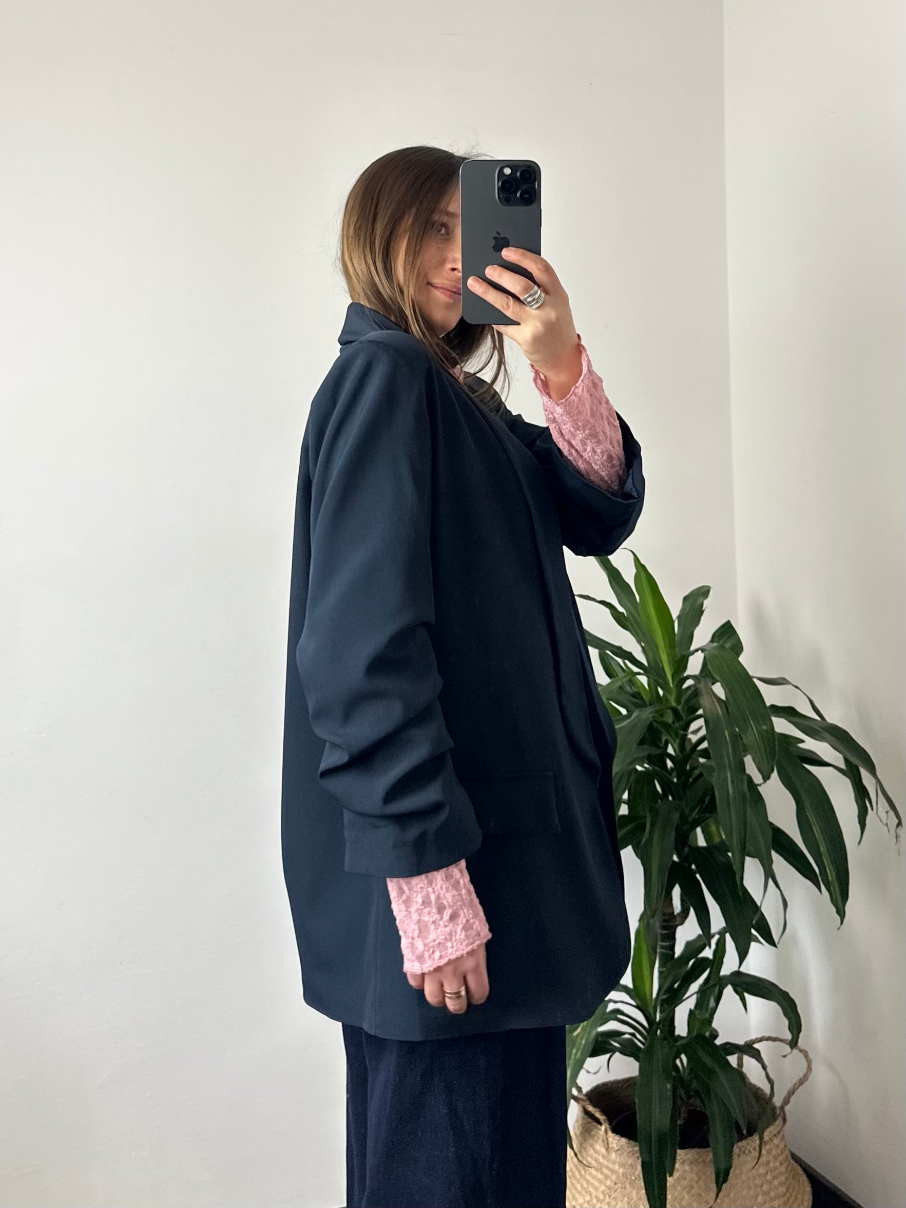 BLAZER MANICA ARRICCIATA BLU NOTTE