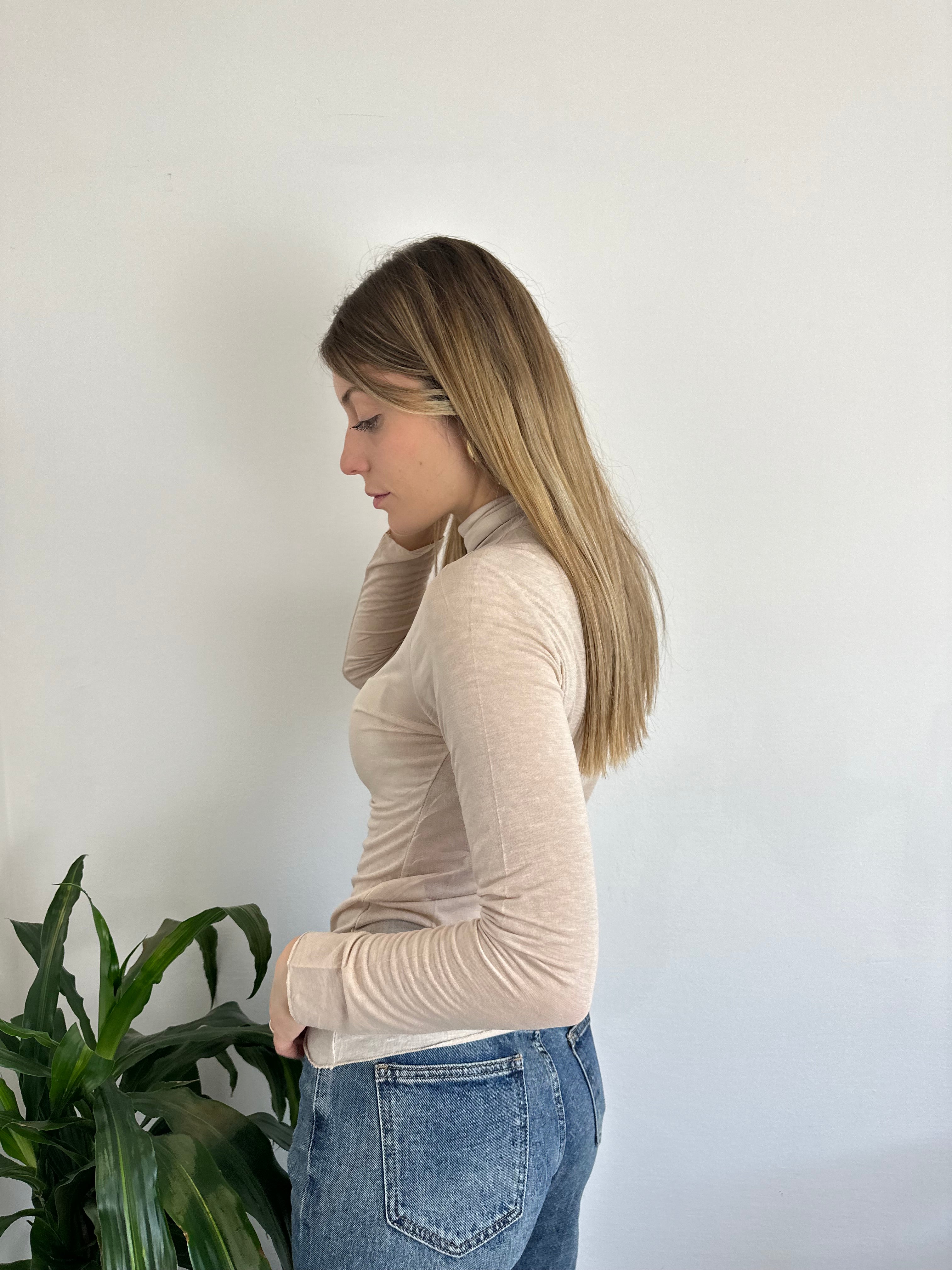 MAGLIA CASHMERE DOLCEVITA BEIGE