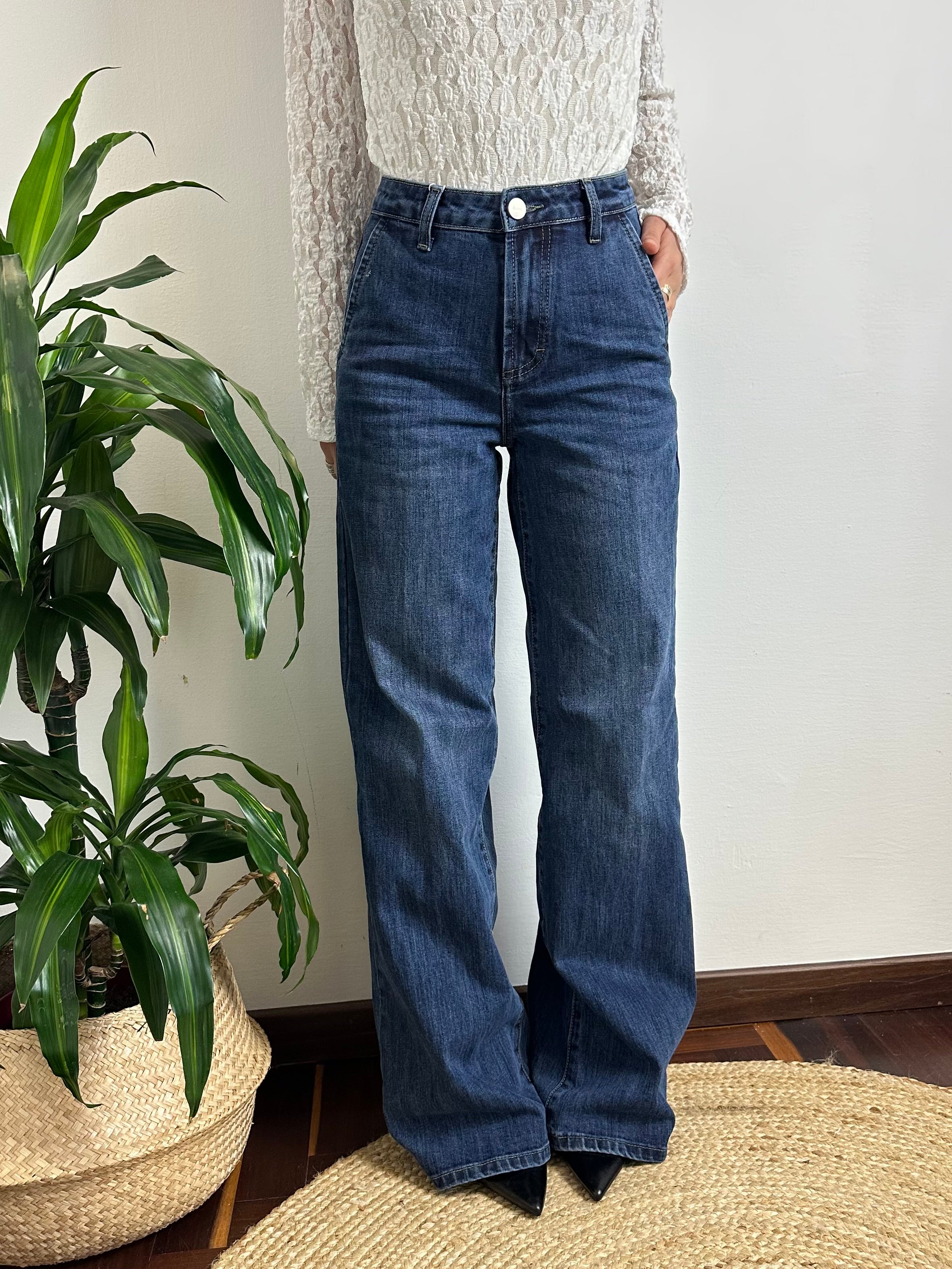JEANS WIDE LEG LAVAGGIO SCURO