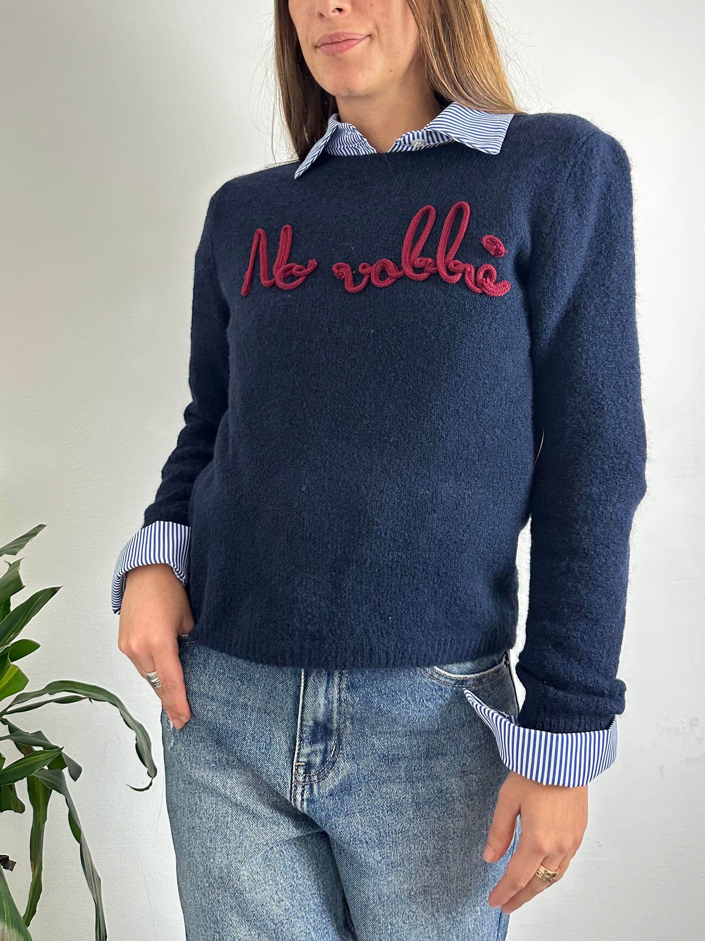 MAGLIONCINO “ No vabbè “ BLU SCURO