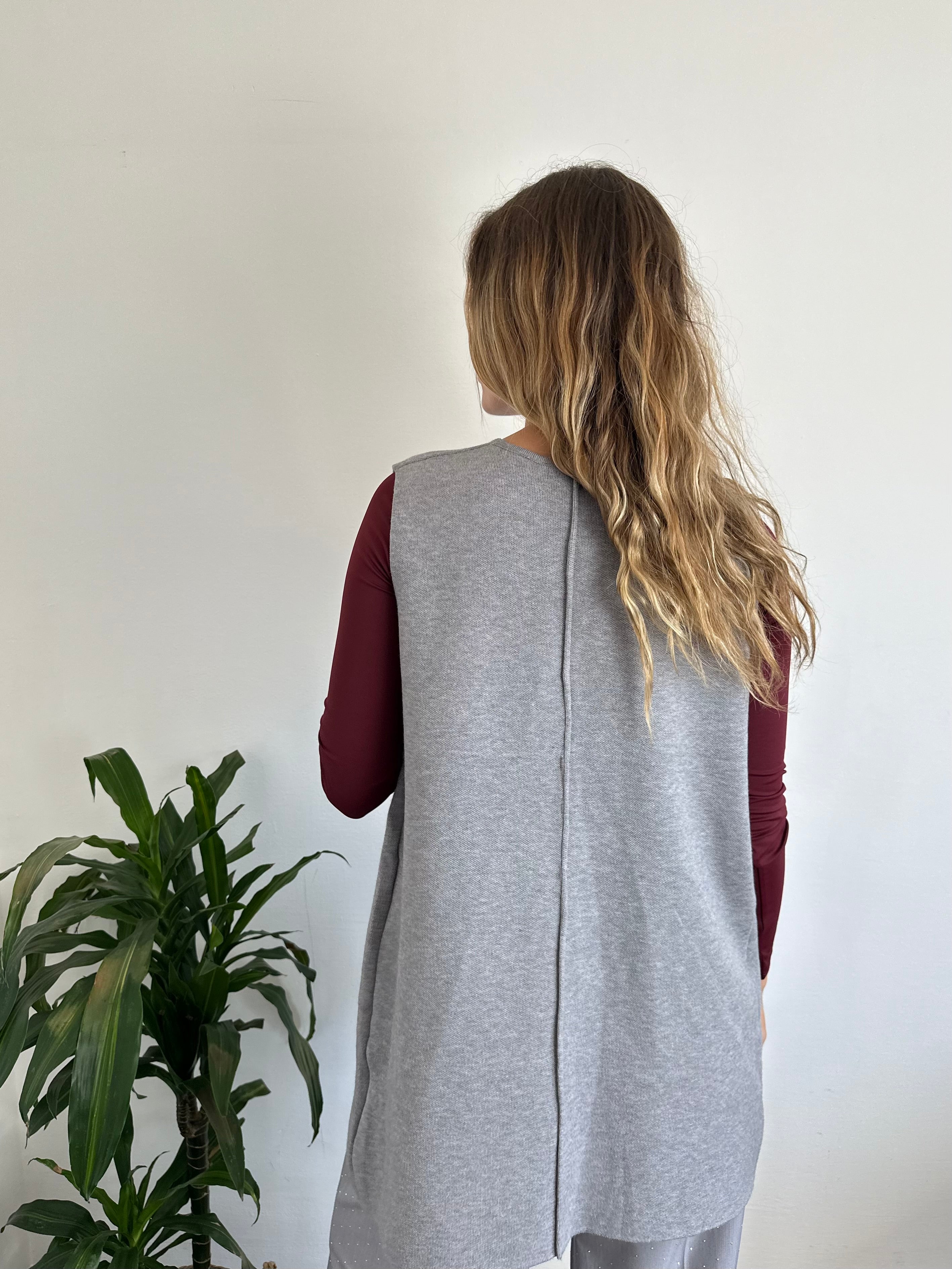 GILET in MAGLIA GRIGIO