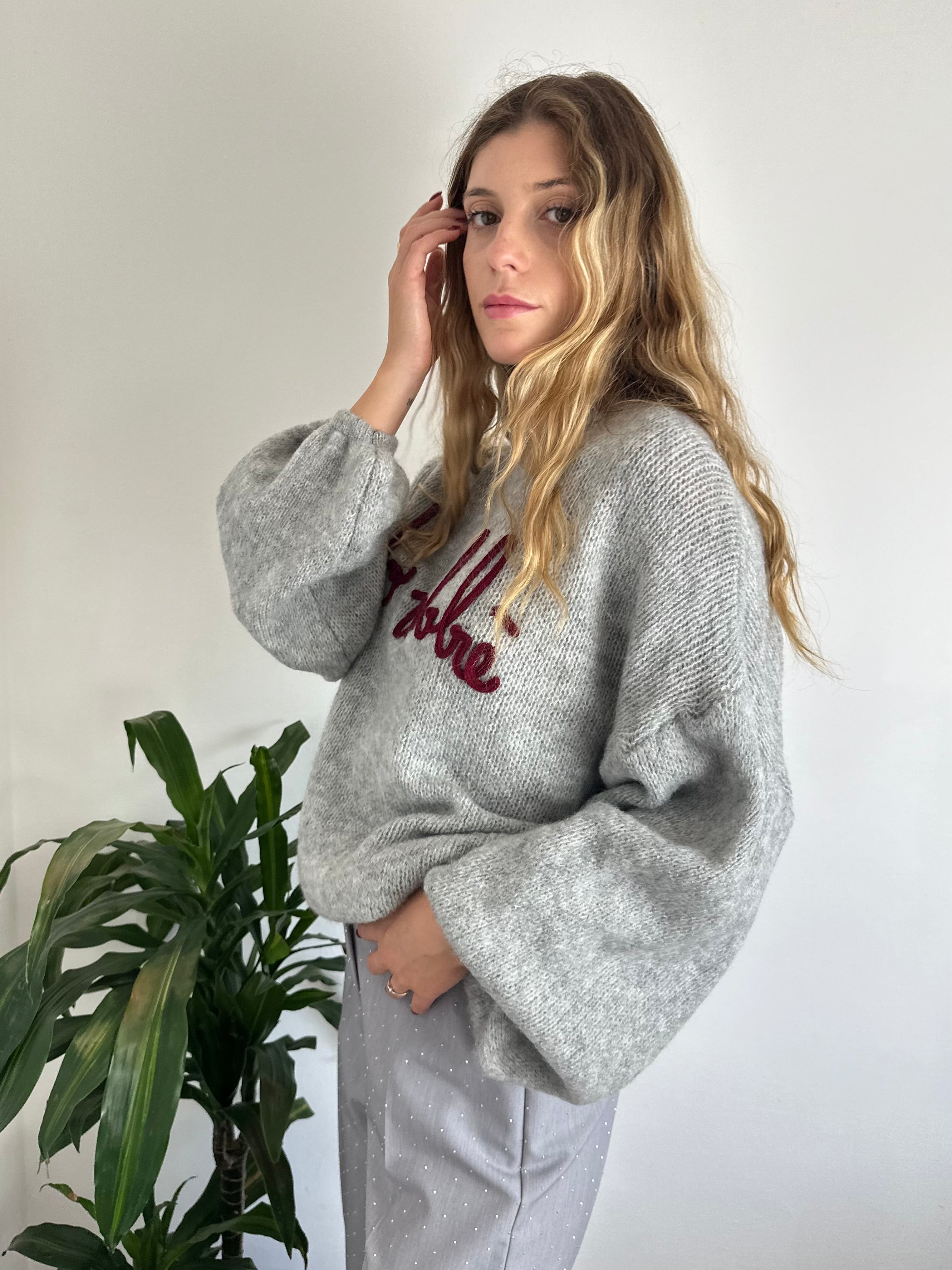 MAGLIONE “ No vabbè “ GRIGIO