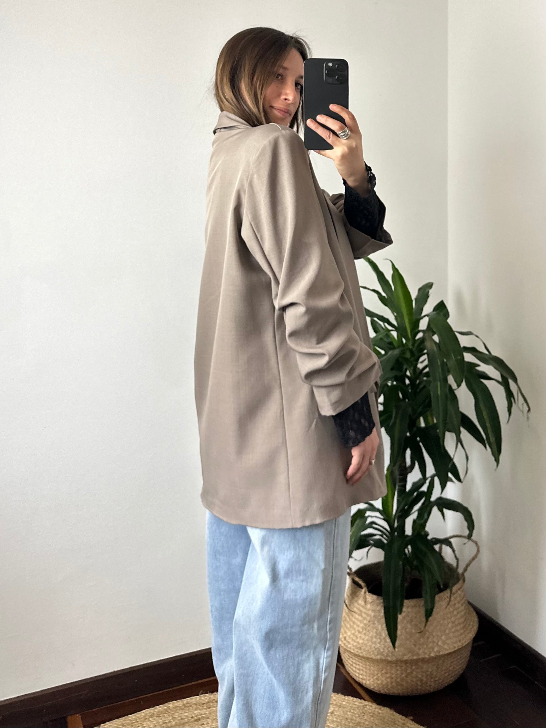 BLAZER MANICA ARRICCIATA TORTORA