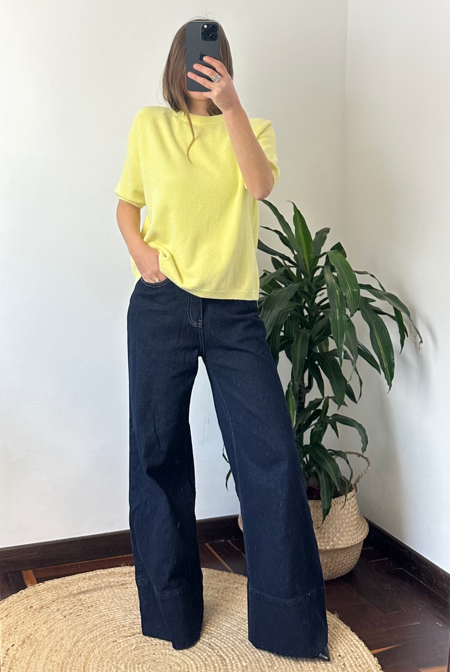 PULLOVER MANICA 3/4 in MORBIDA VISCOSA GIALLO