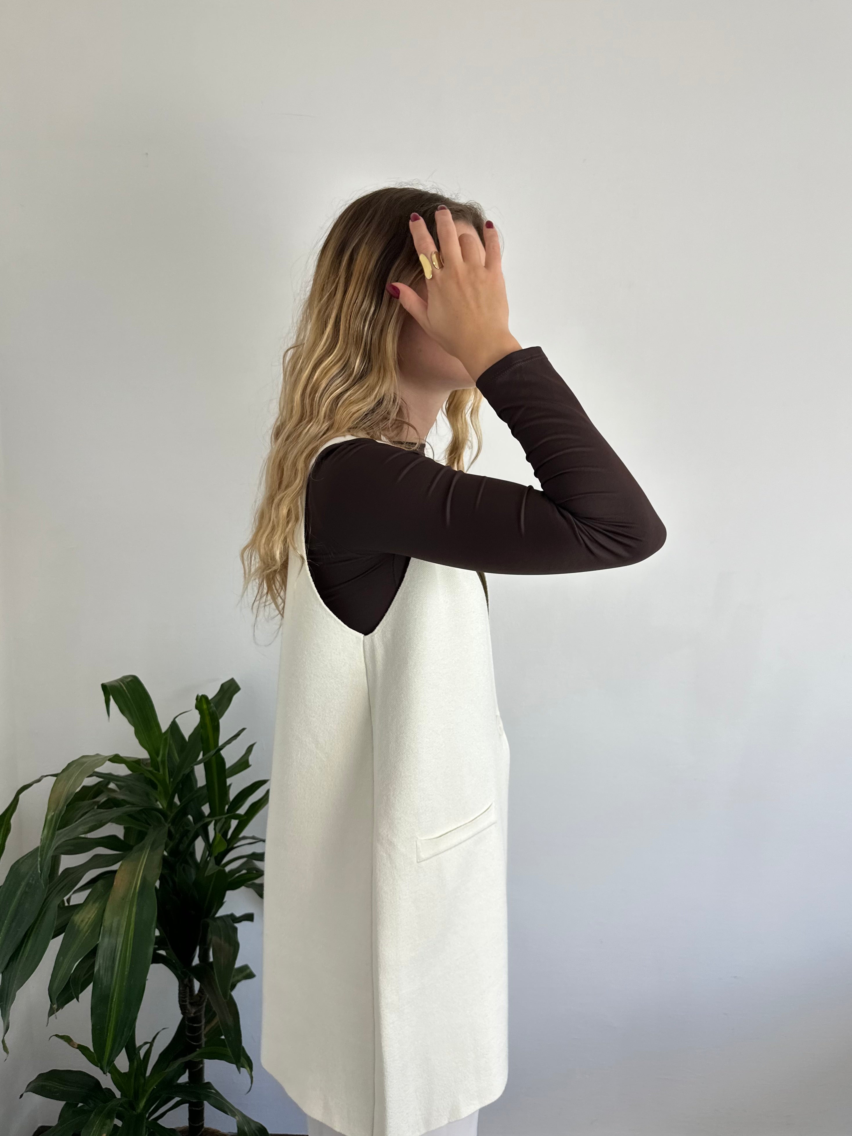 GILET in MAGLIA PANNA