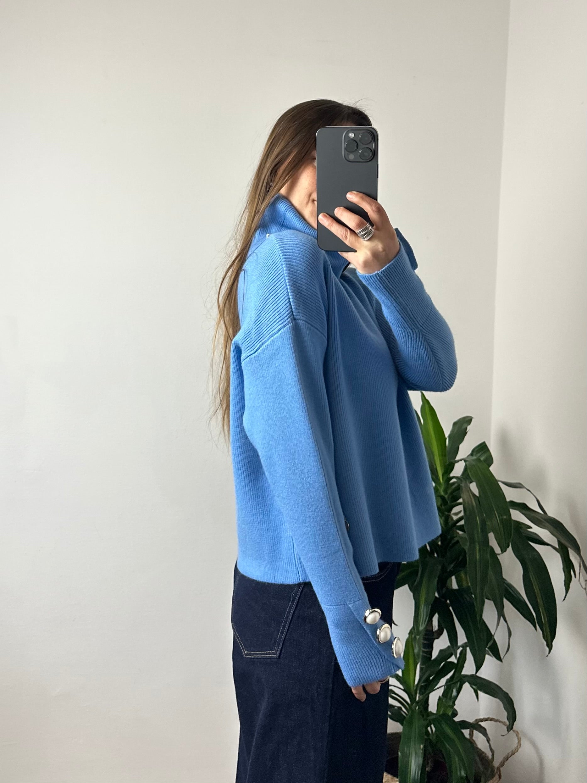PULLOVER DOLCEVITA in VISCOSA GIOIELLO AZZURRO