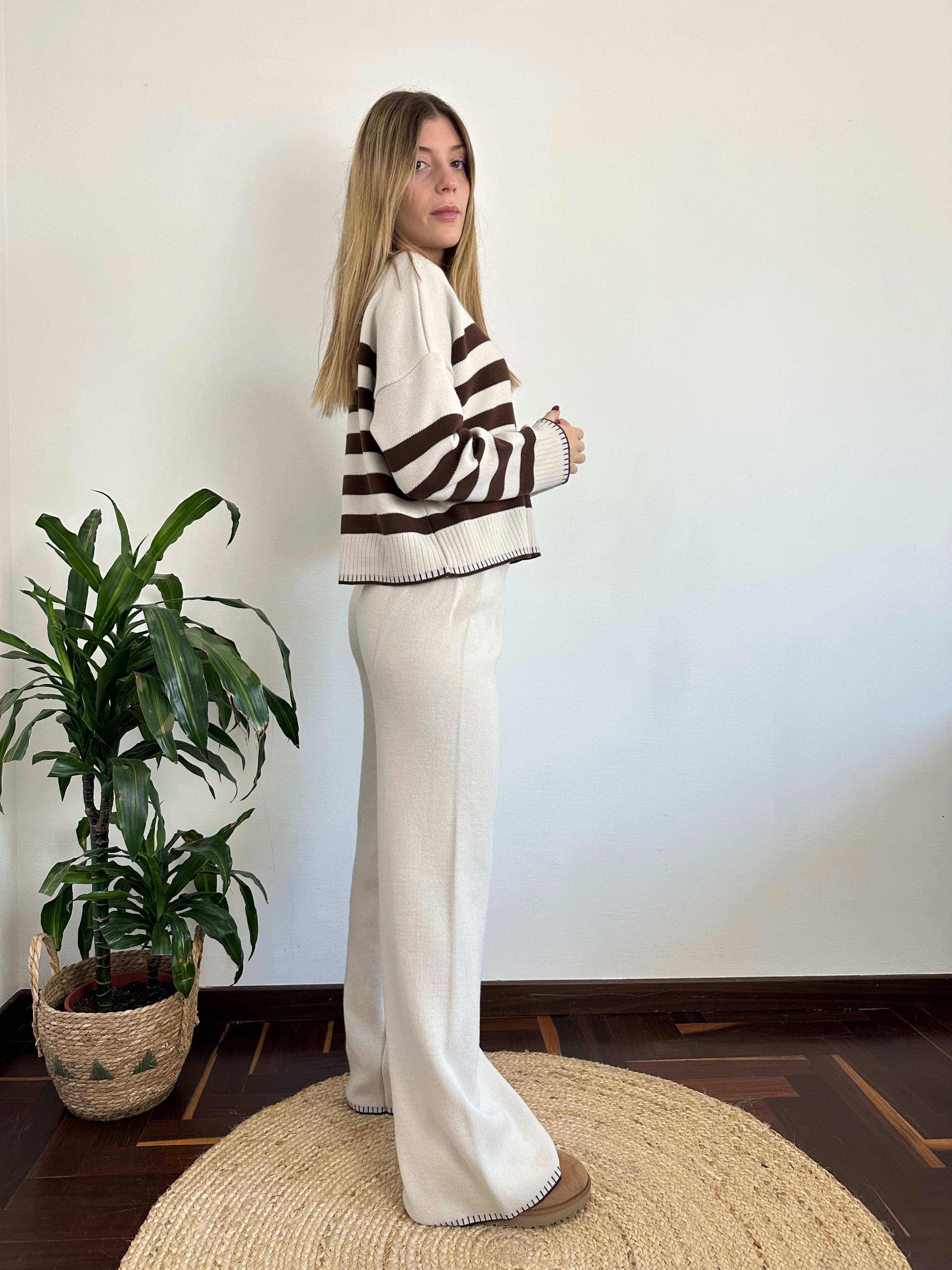 COORDINATO RIGHE misto LANA