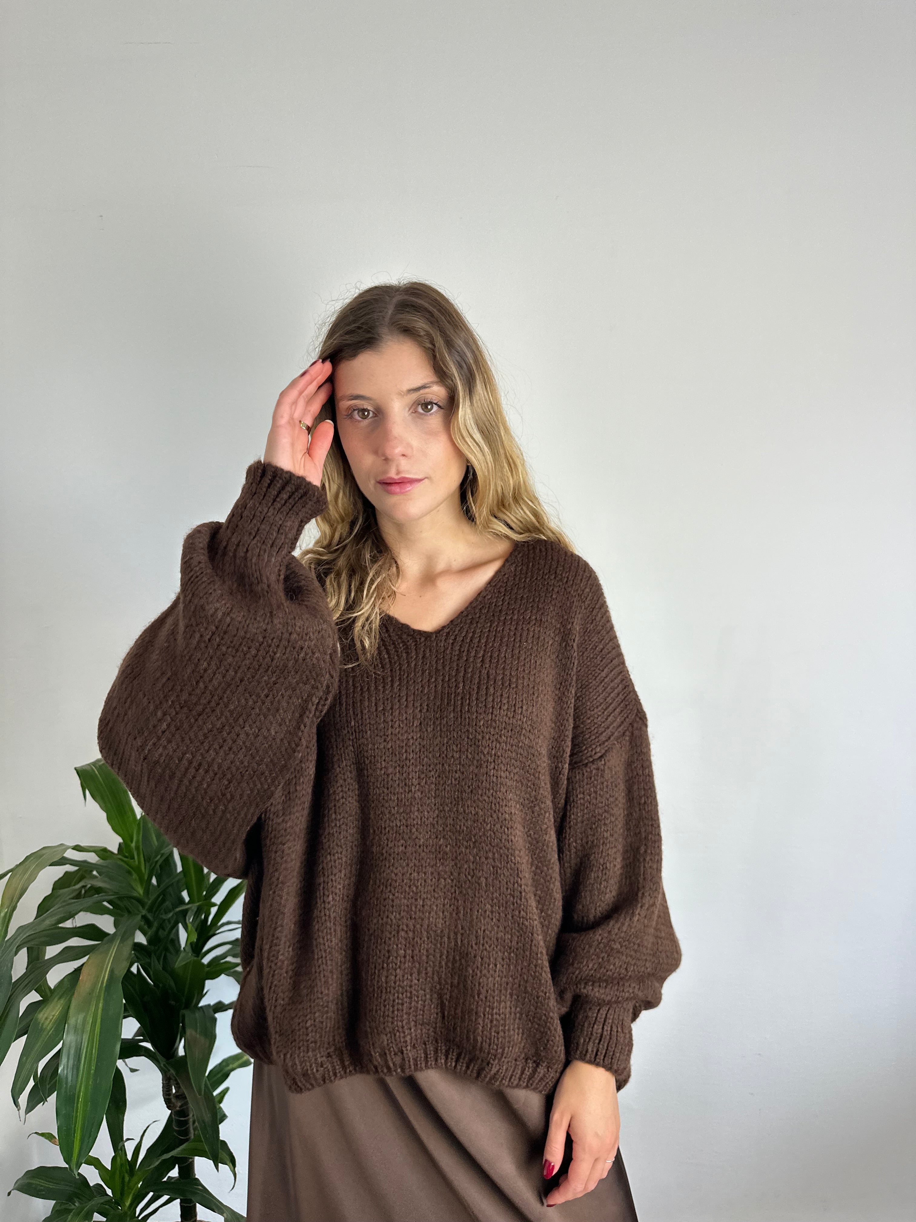 MAGLIONE “ LIMONCELLO “ MARRONE