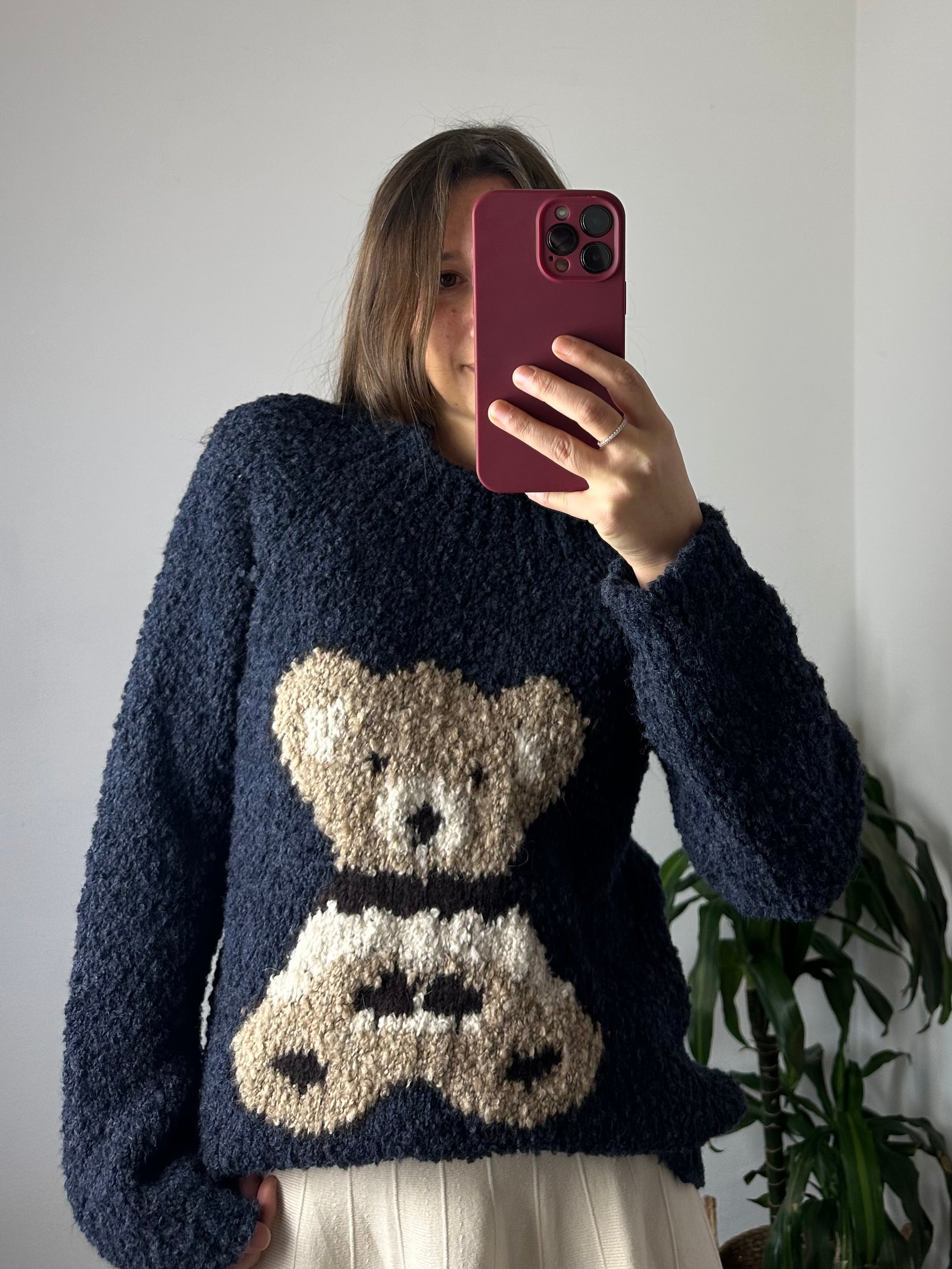 MAGLIONE BOUCLÈ TEDDY BLU