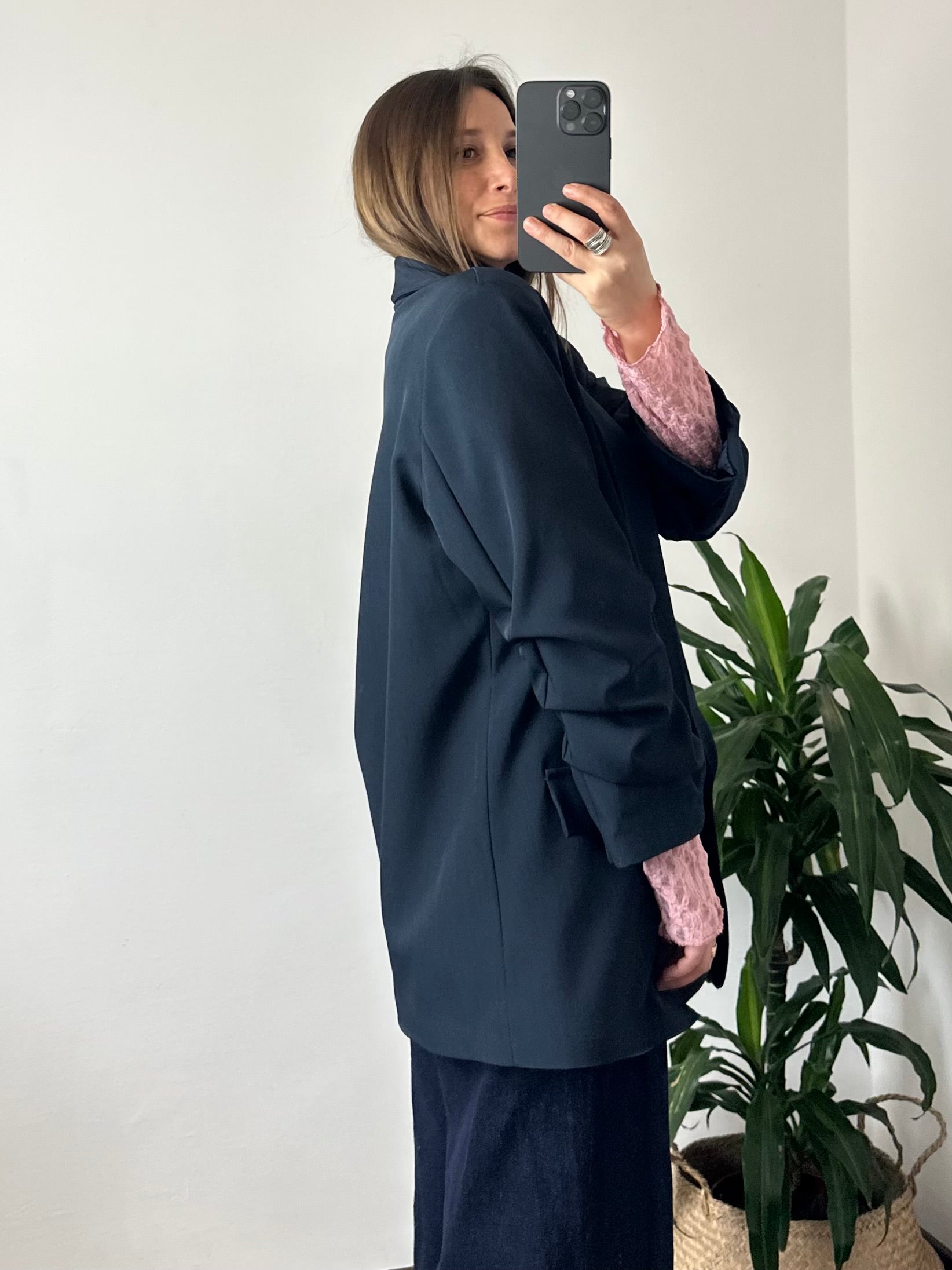 BLAZER MANICA ARRICCIATA BLU NOTTE