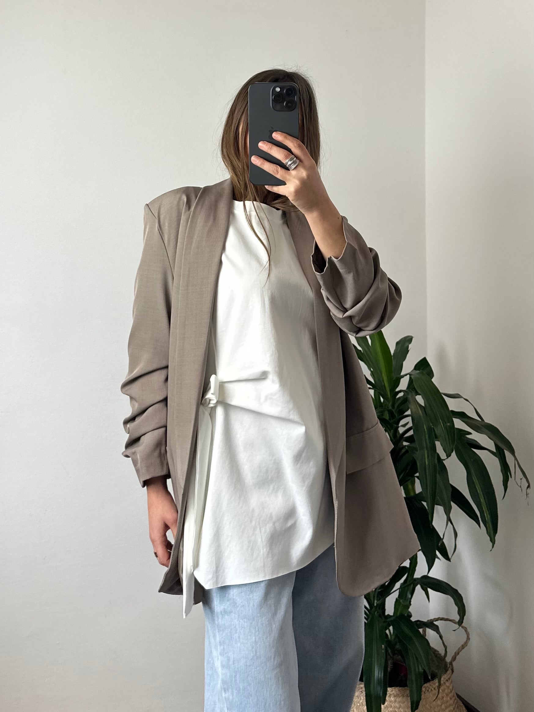 BLAZER MANICA ARRICCIATA TORTORA