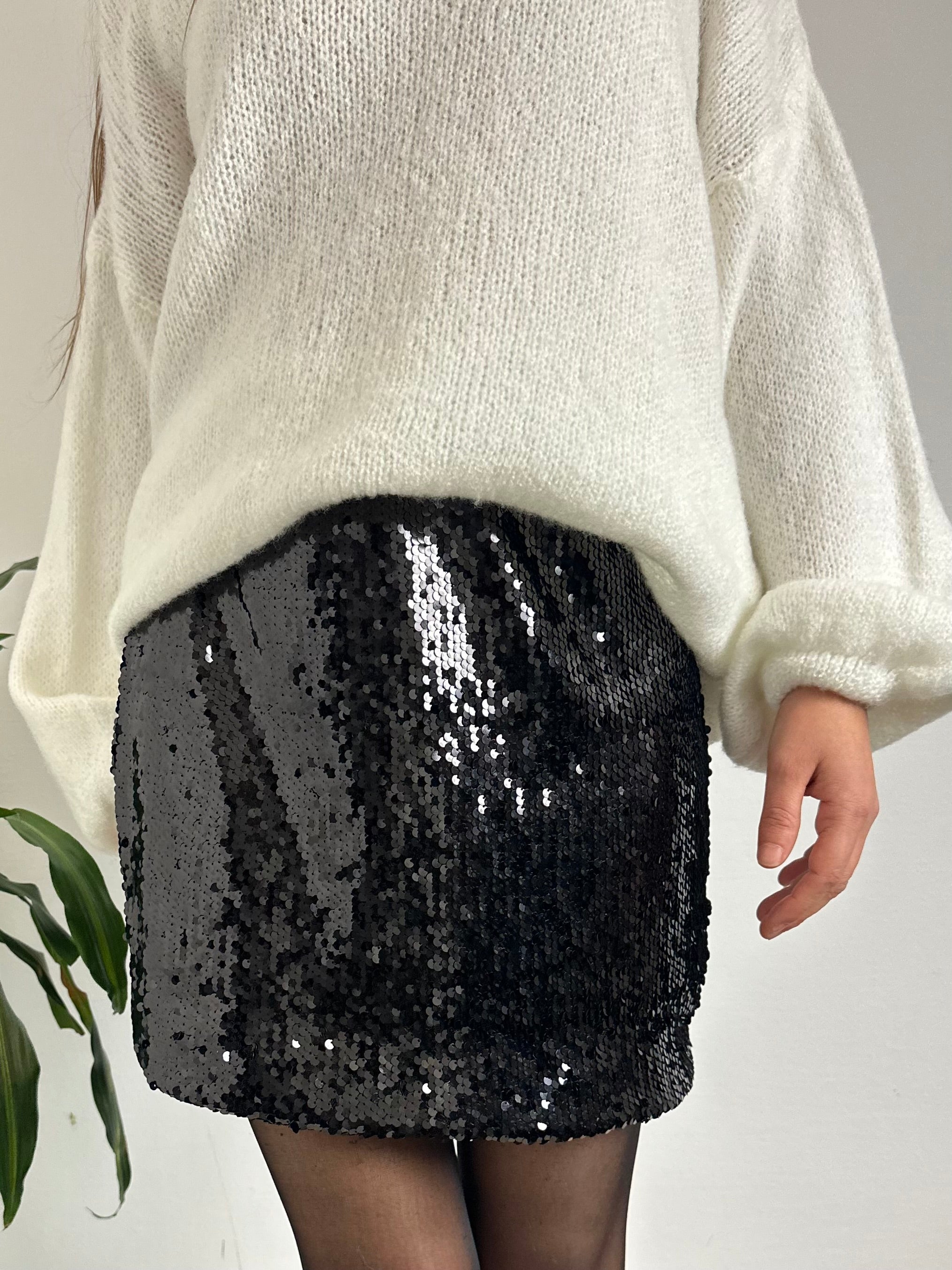 MINIGONNA PAILLETTES NERO