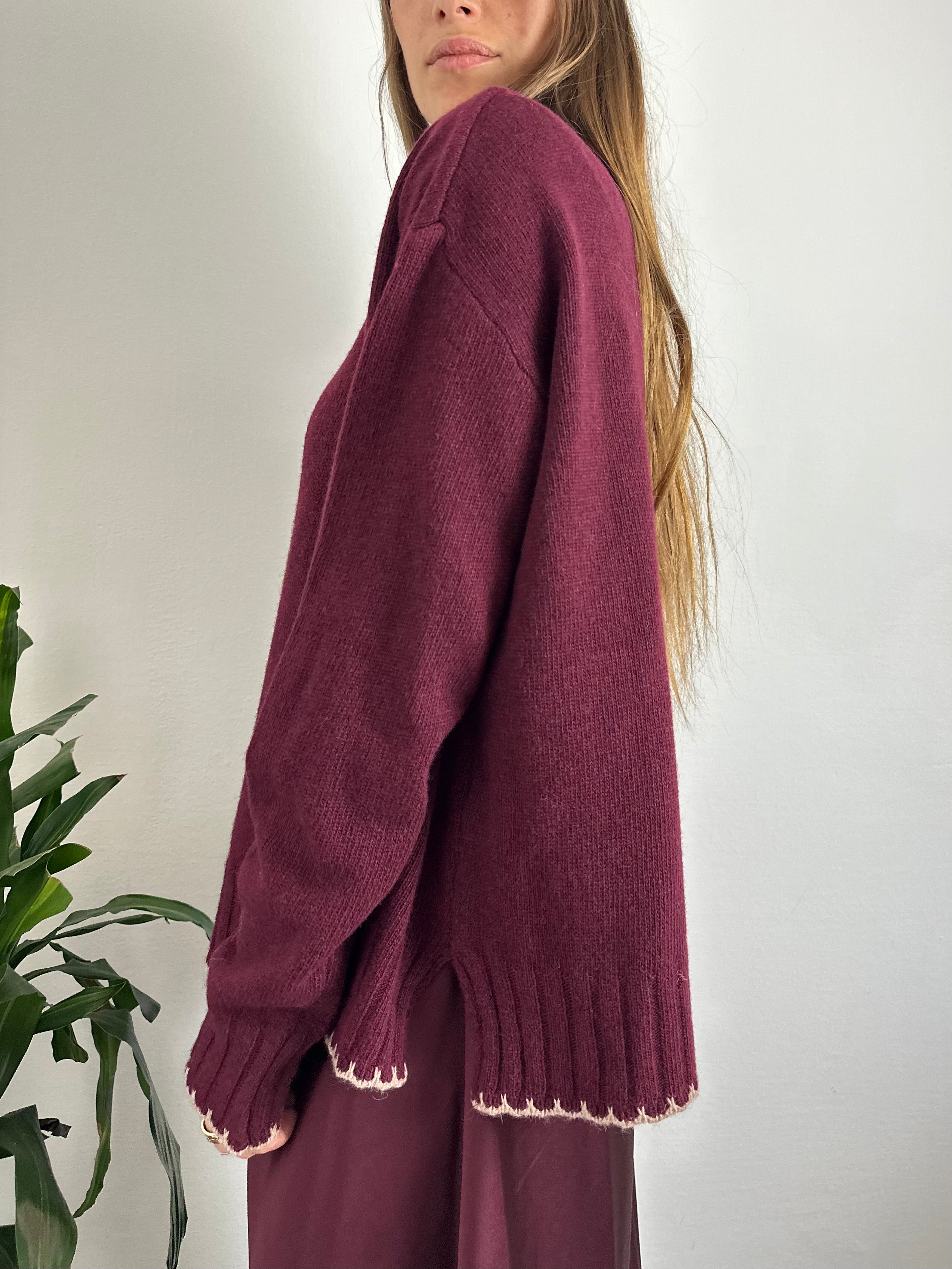 MAGLIONE in LANA BORDEAUX