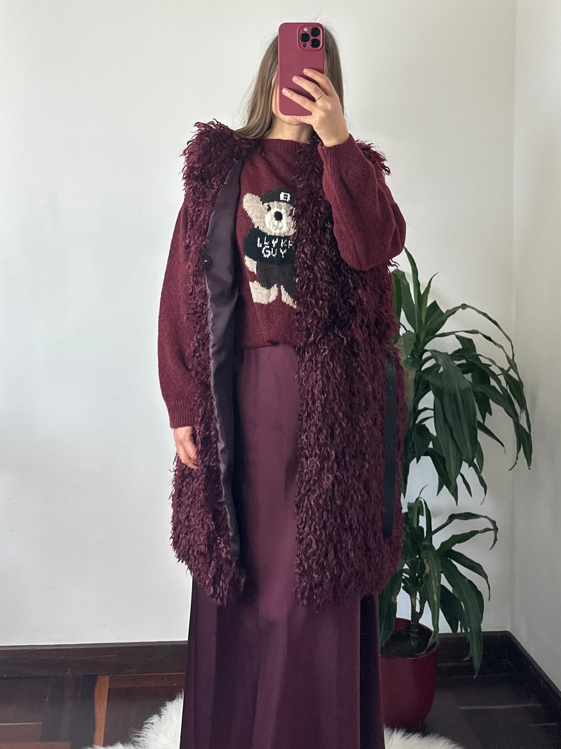 GILET ECOPELLICCIA BORGOGNA