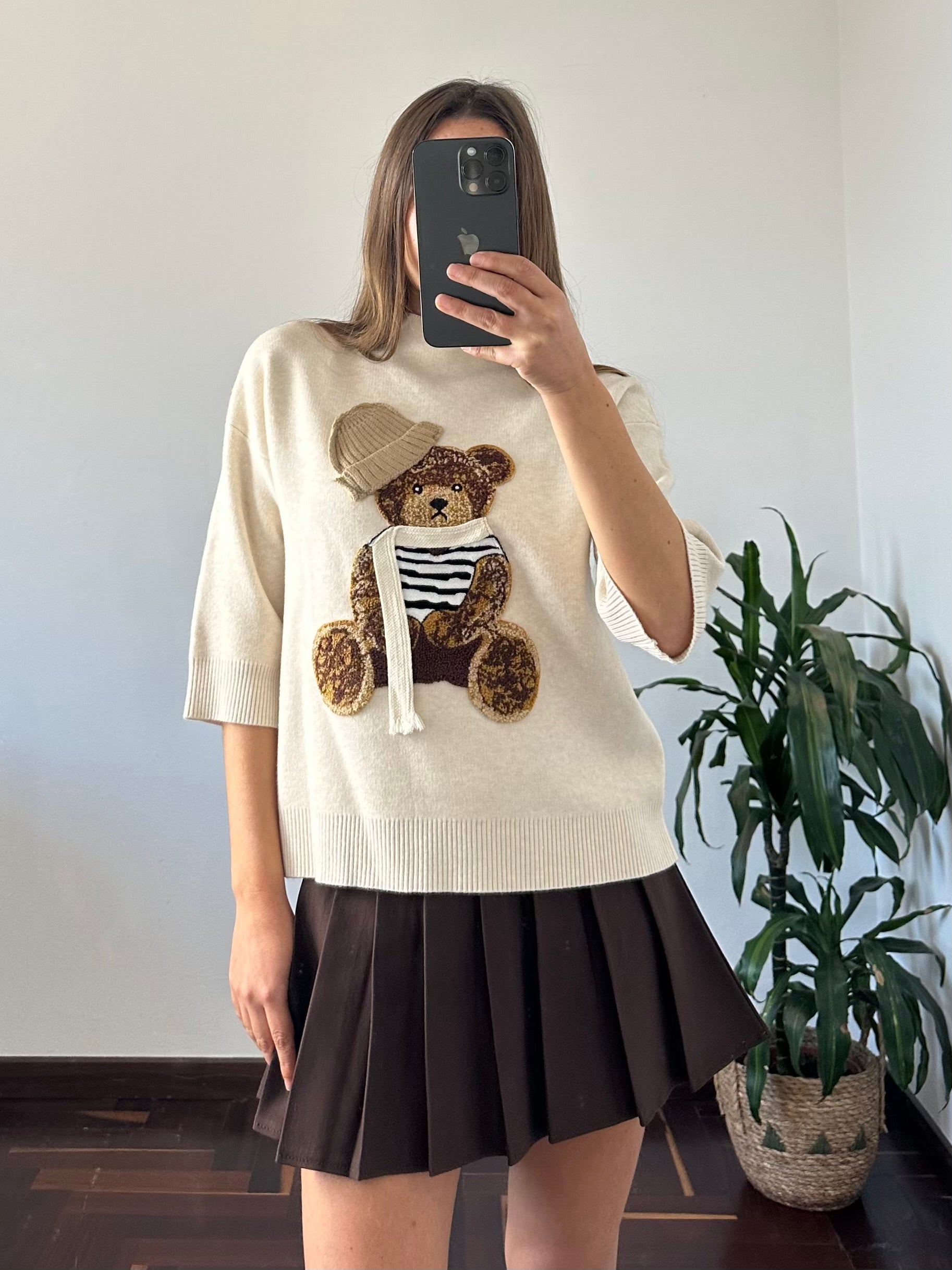 MINIGONNA COTONE A PIEGHE CIOCCOLATO