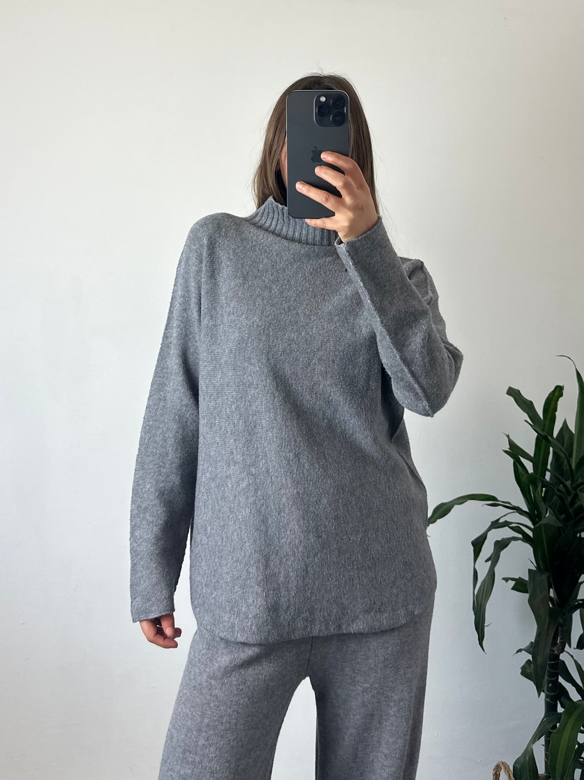 COORDINATO COLLO ALTO VISCOSA GRIGIO