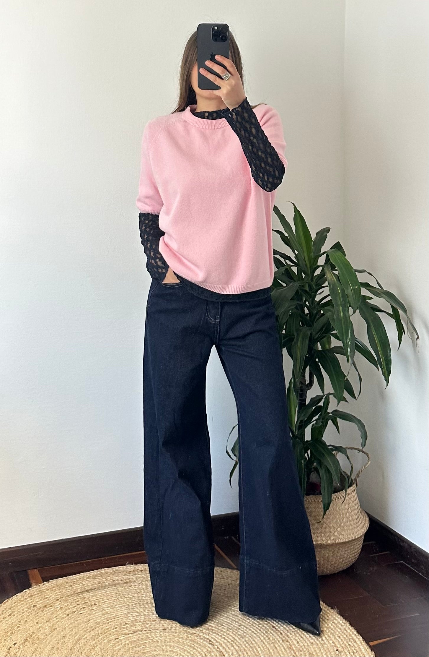 PULLOVER MANICA 3/4 in MORBIDA VISCOSA ROSA