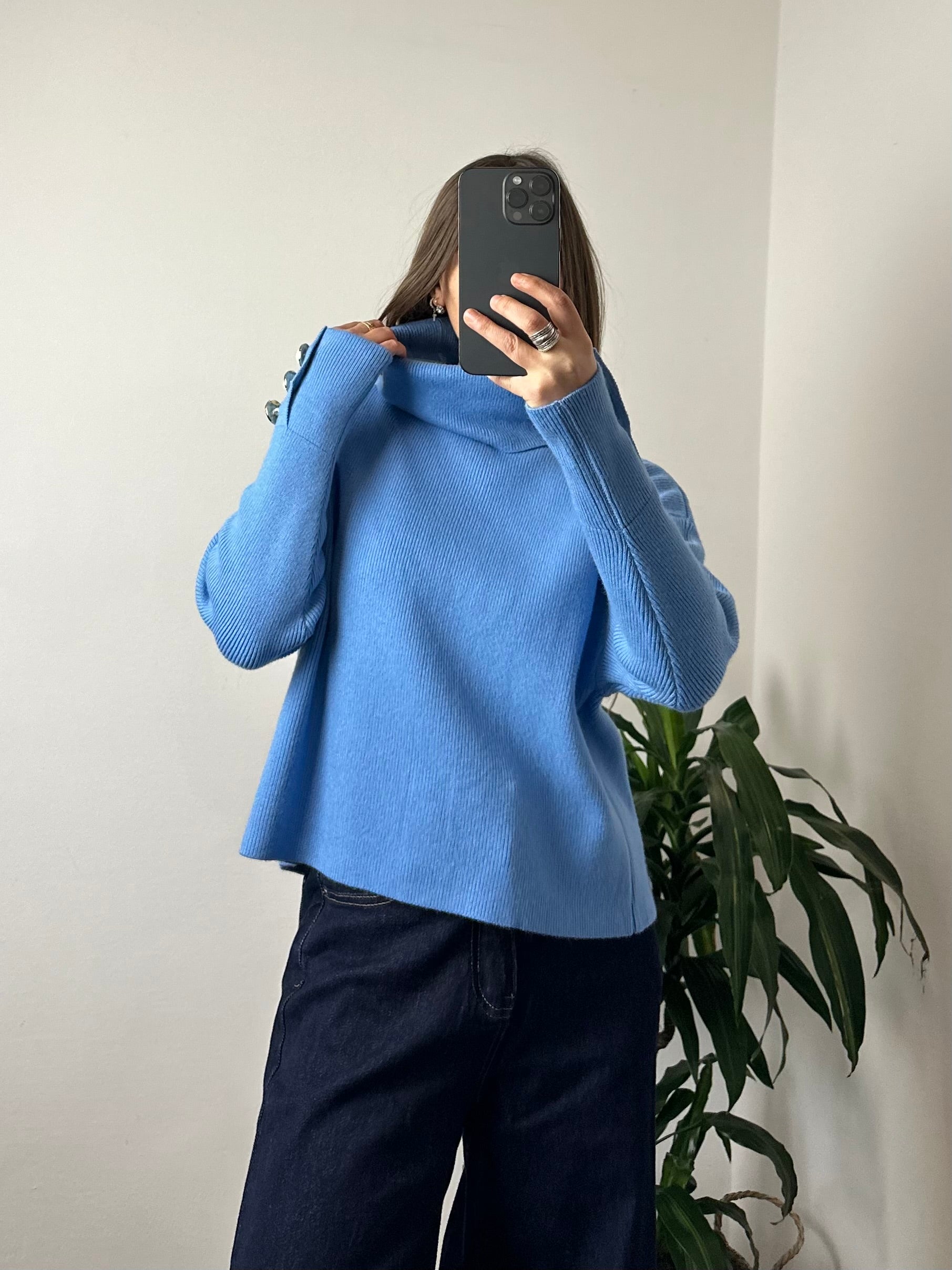 PULLOVER DOLCEVITA in VISCOSA GIOIELLO AZZURRO