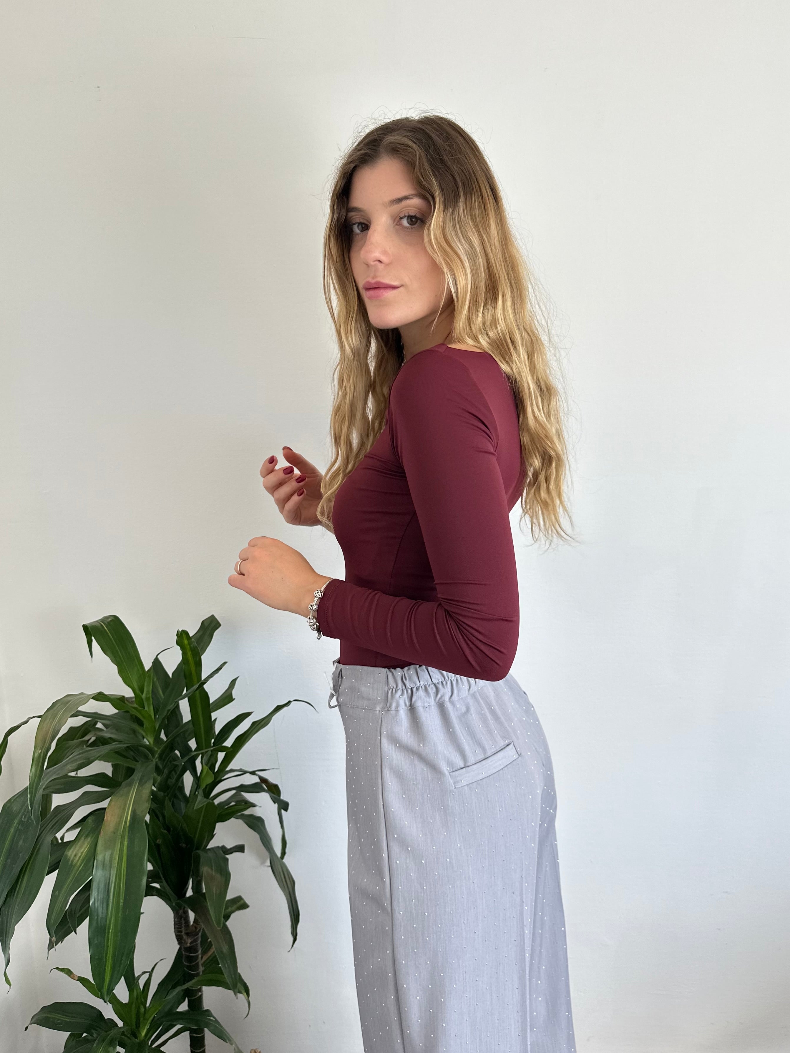 MAGLIA BASIC BORDEAUX