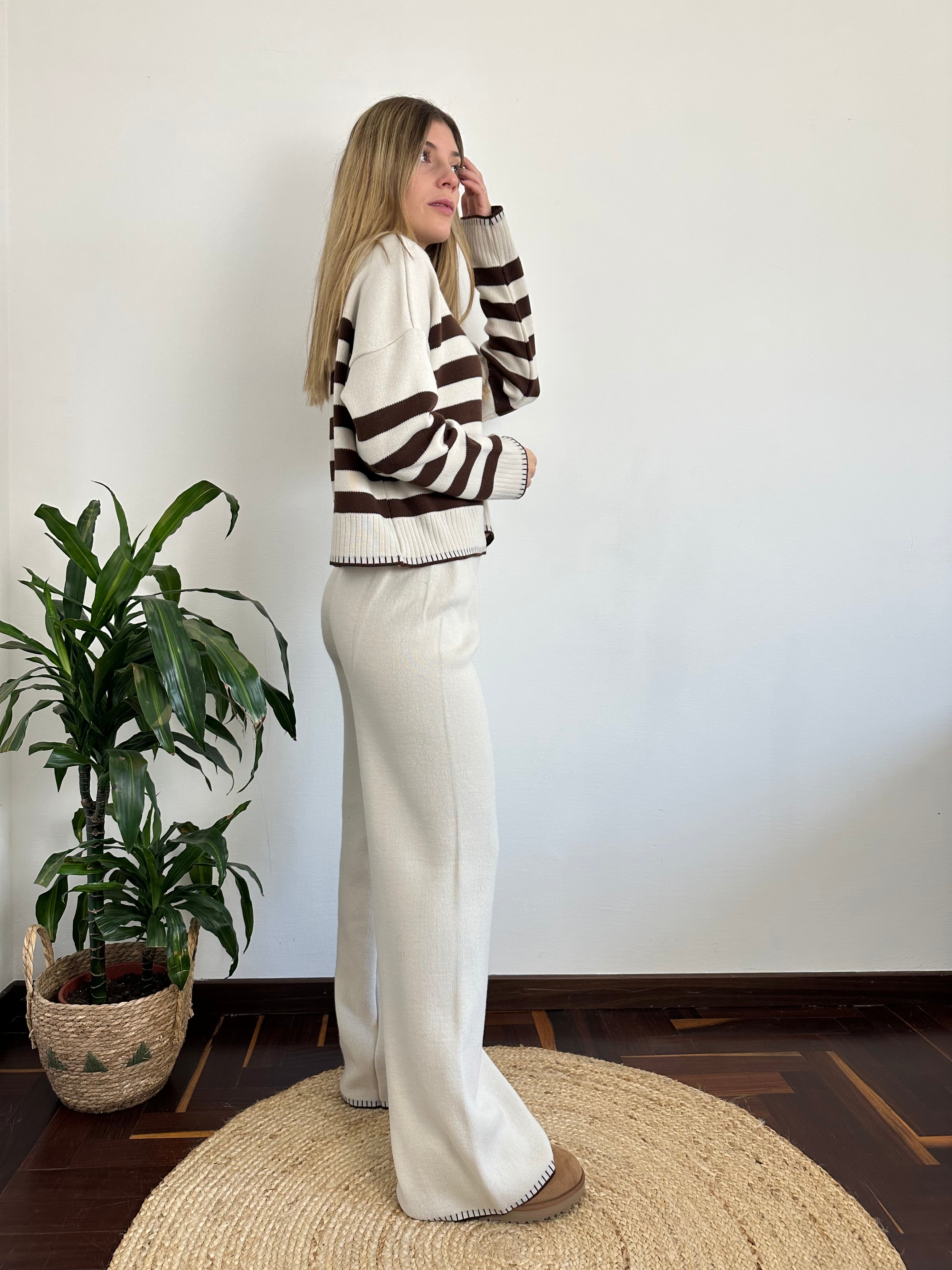 COORDINATO RIGHE misto LANA