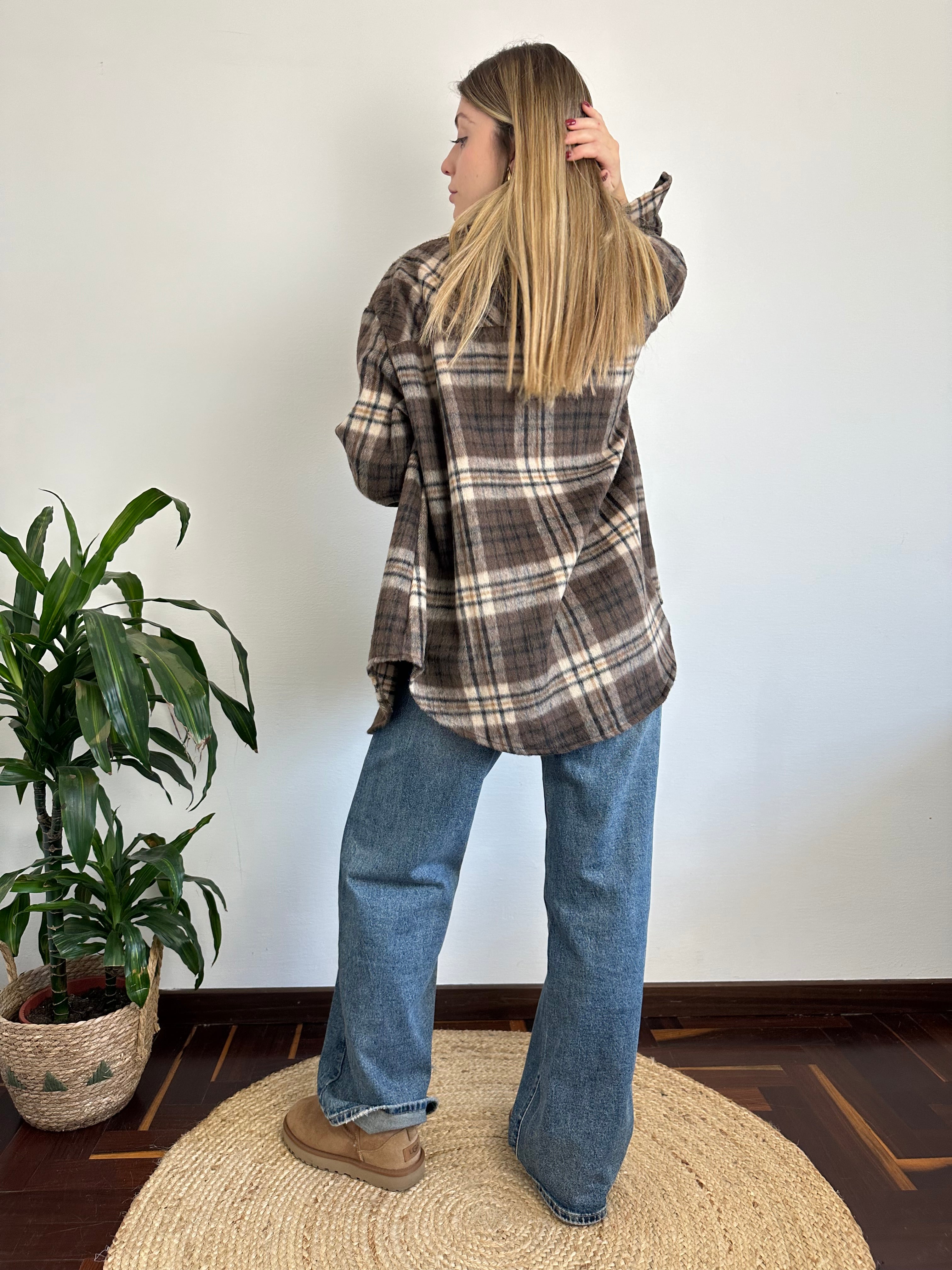 CAMICIA PELOSA COTONE MARRONE