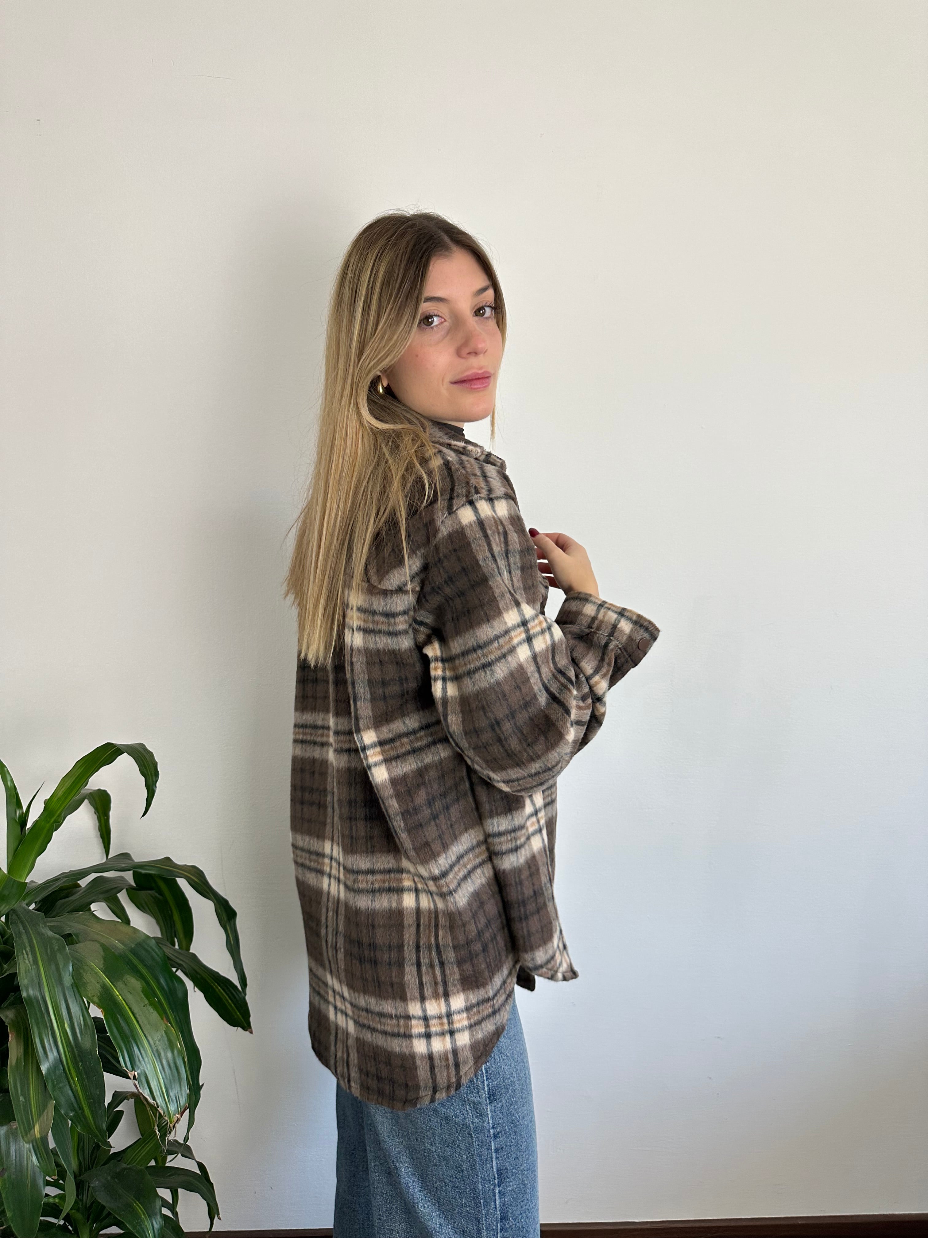 CAMICIA PELOSA COTONE MARRONE