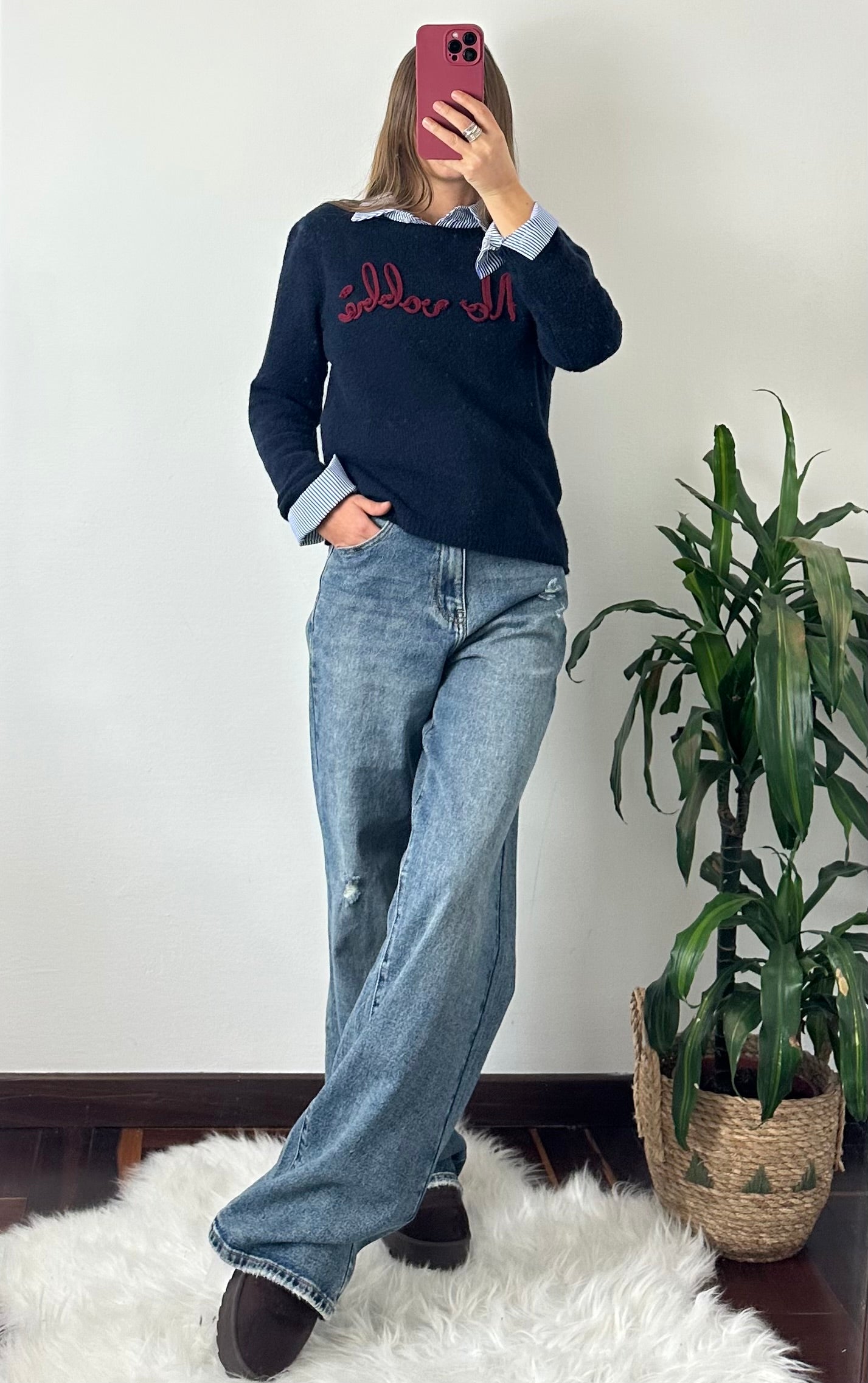 MAGLIONCINO “ No vabbè “ BLU SCURO