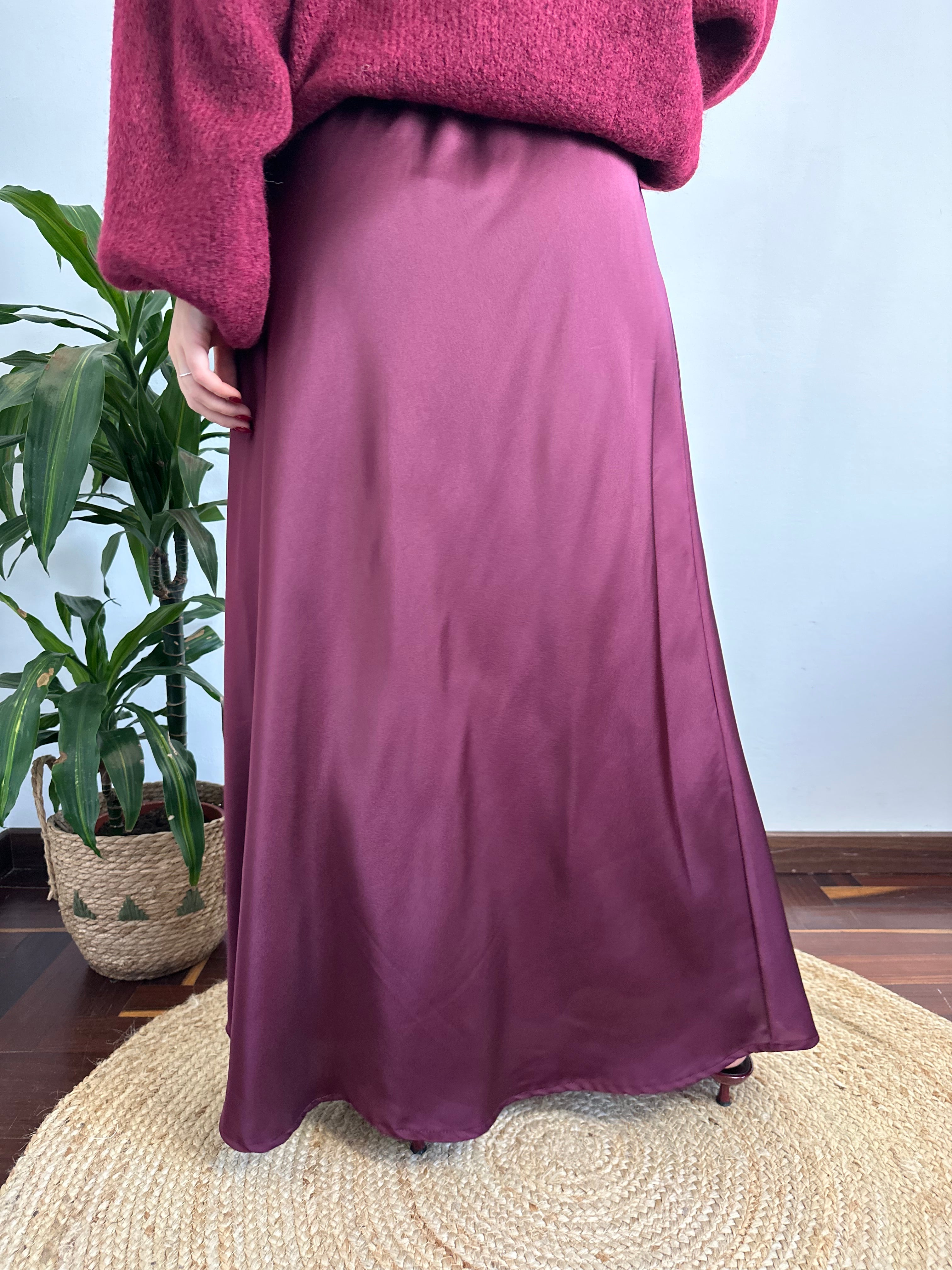 GONNA SATIN BORDEAUX