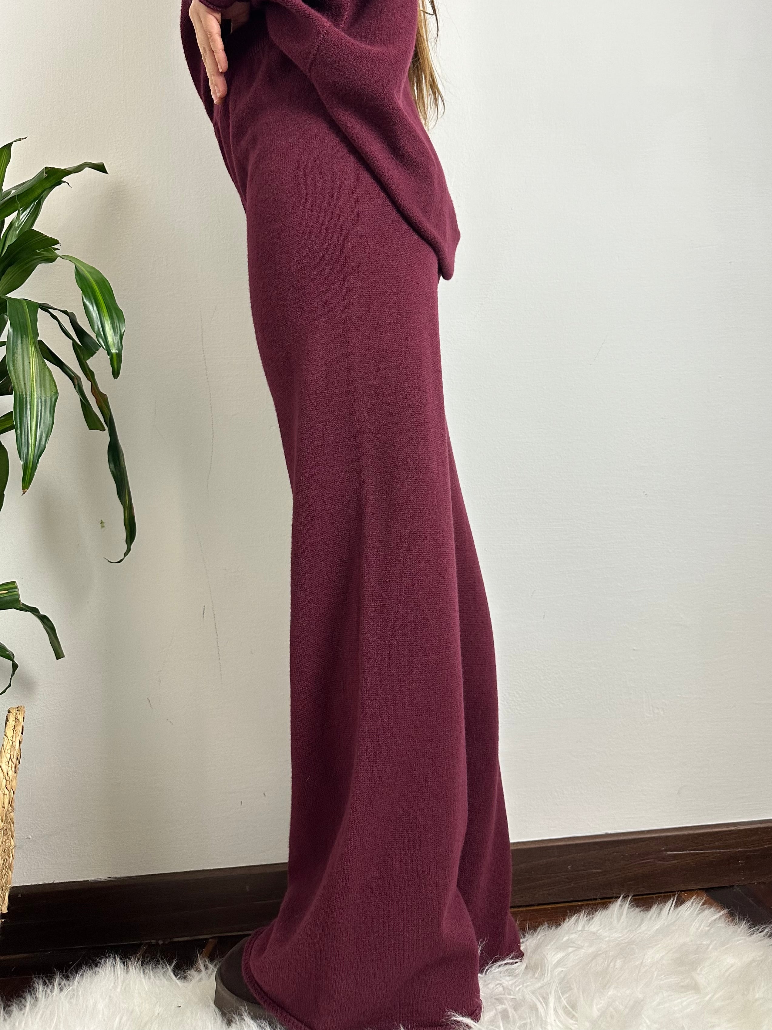 COORDINATO COLLO ALTO VISCOSA BORGOGNA