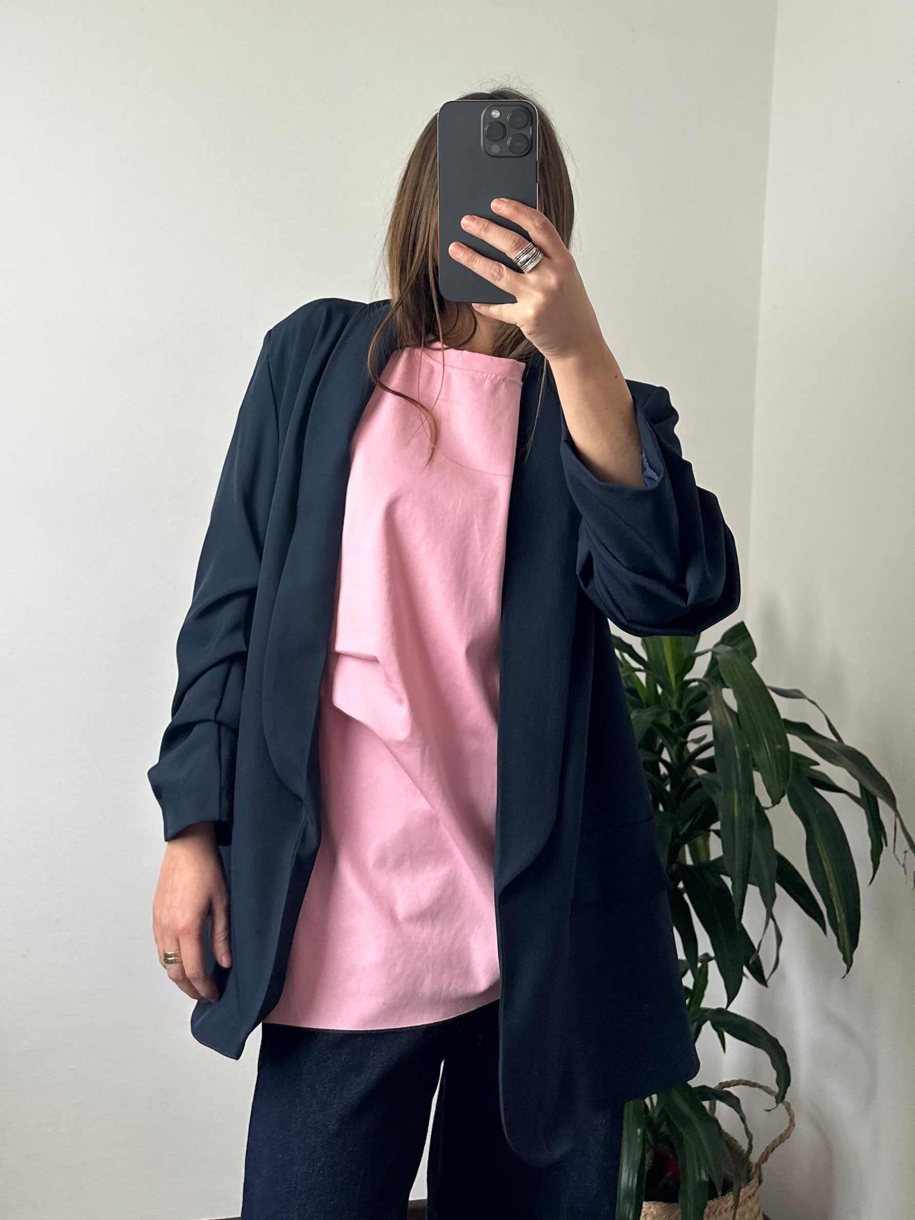 BLAZER MANICA ARRICCIATA BLU NOTTE