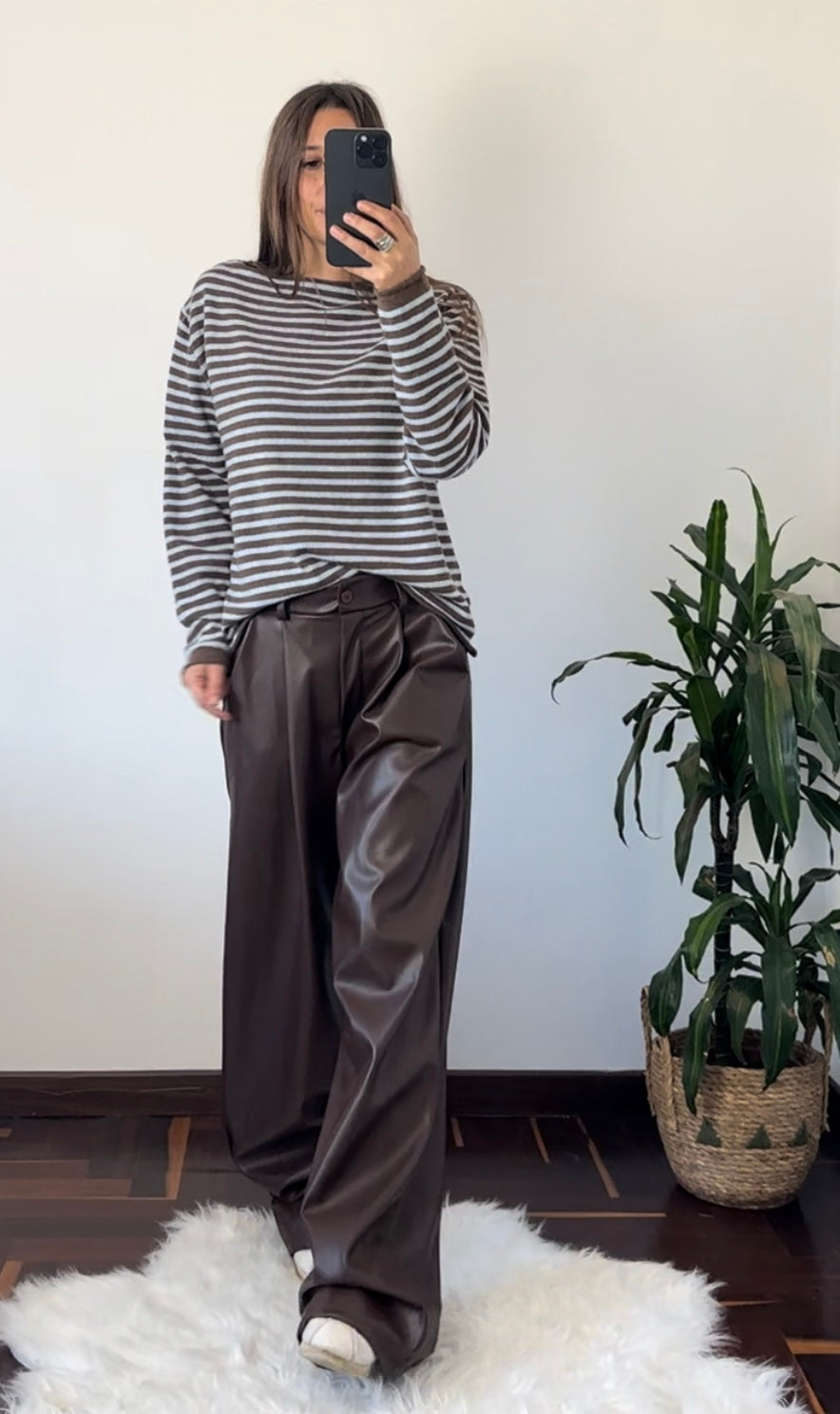 MAGLIONCINO RIGHE misto CASHMERE AZZURRO-MARRONE