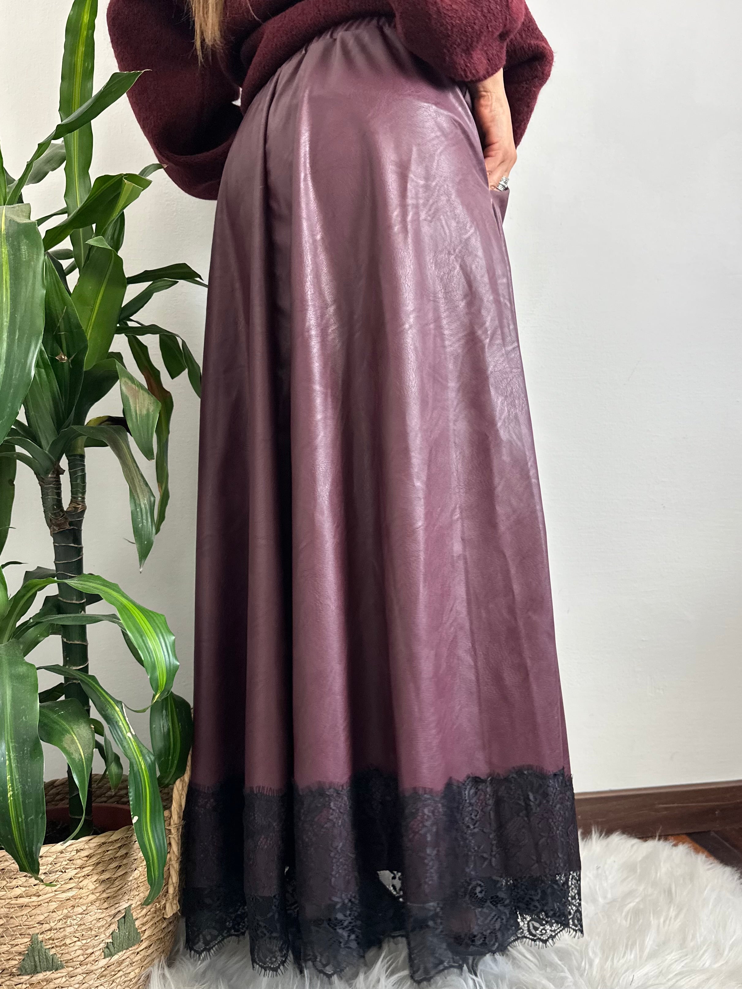 GONNA ECOPELLE BORGOGNA